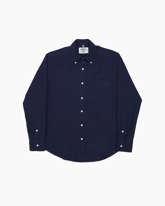 Navy Italian Seersucker Ivy Shirt