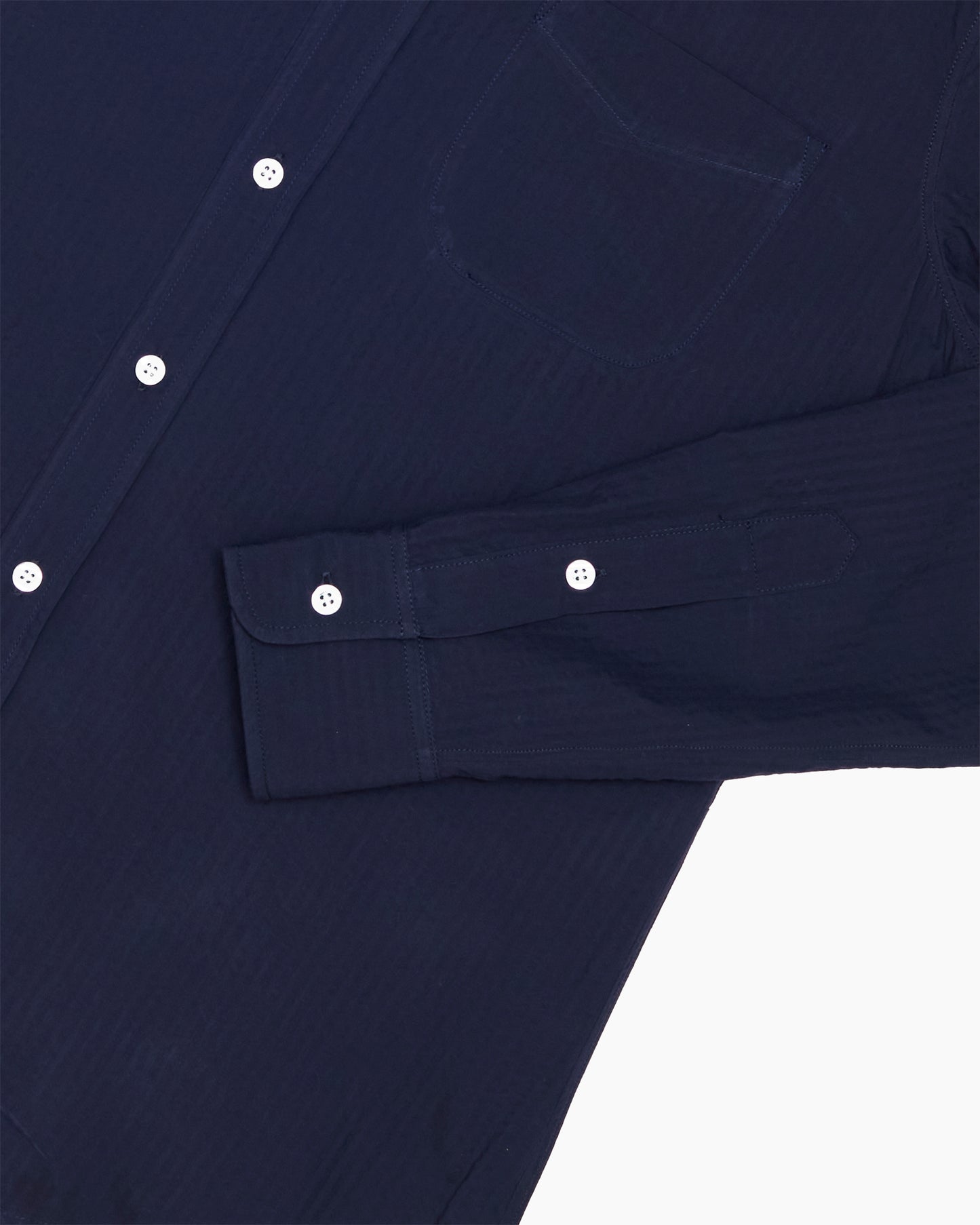 Navy Italian Seersucker Ivy Shirt