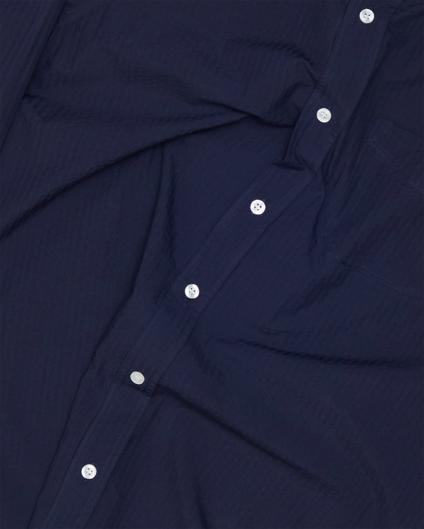 Navy Italian Seersucker Ivy Shirt
