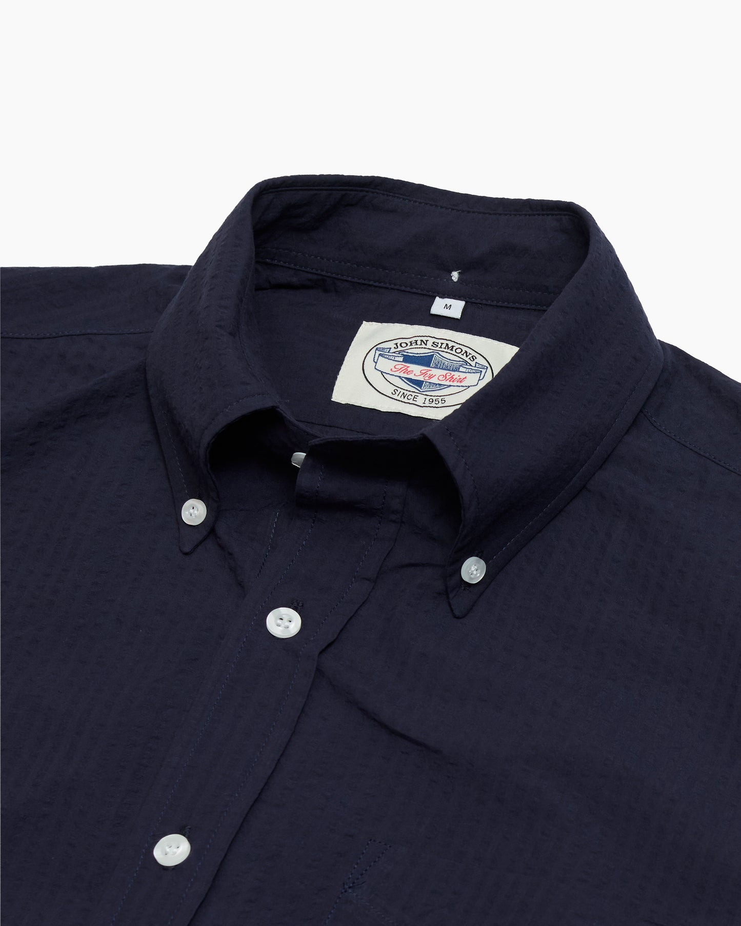 Navy Italian Seersucker Ivy Shirt