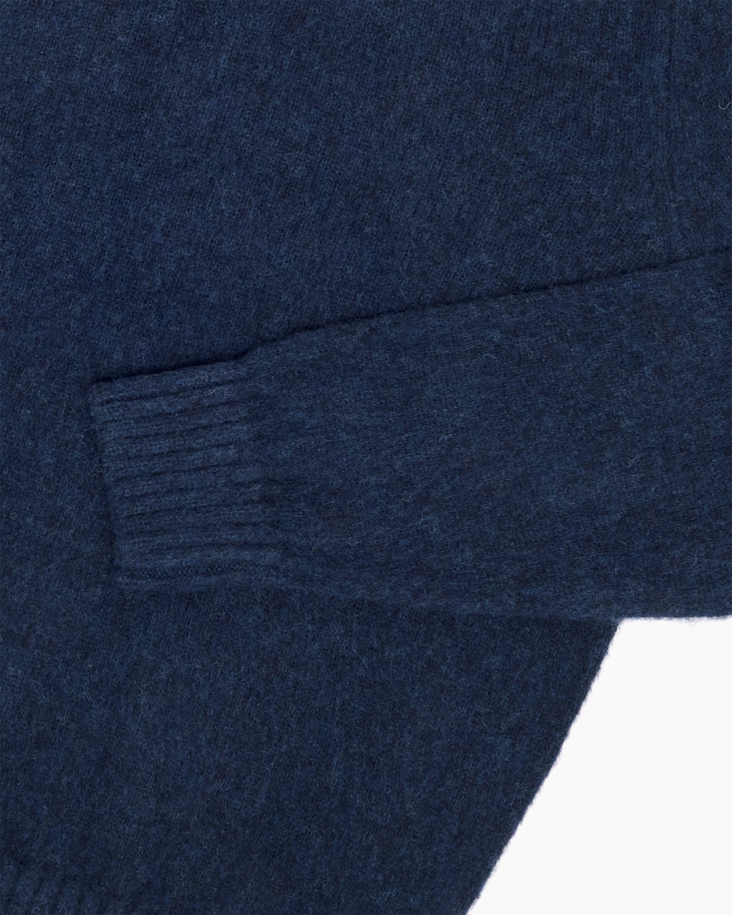 Navy Melange Brushed Shetland Knit Jumper