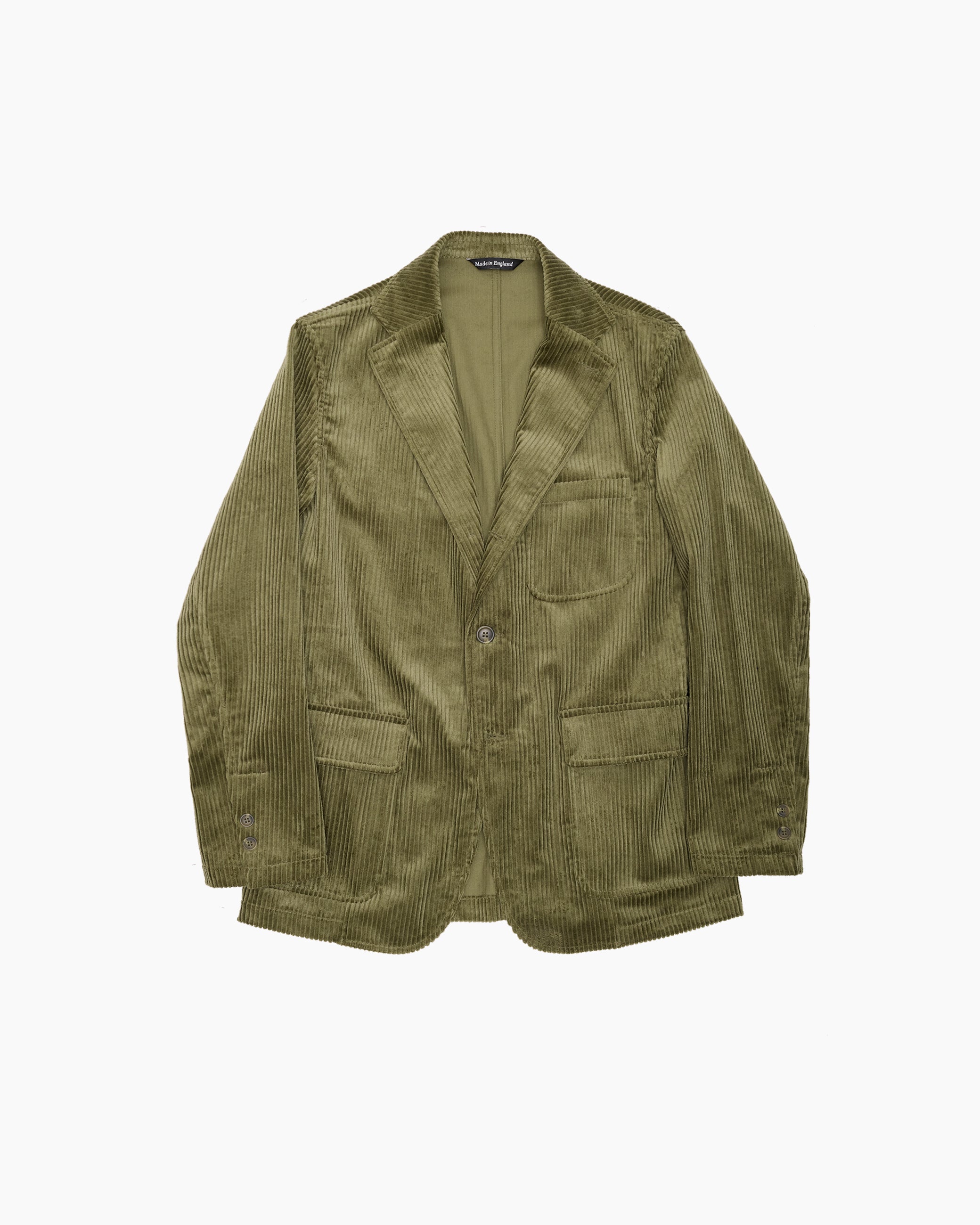 Washed Olive Corduroy Quilted Jacket