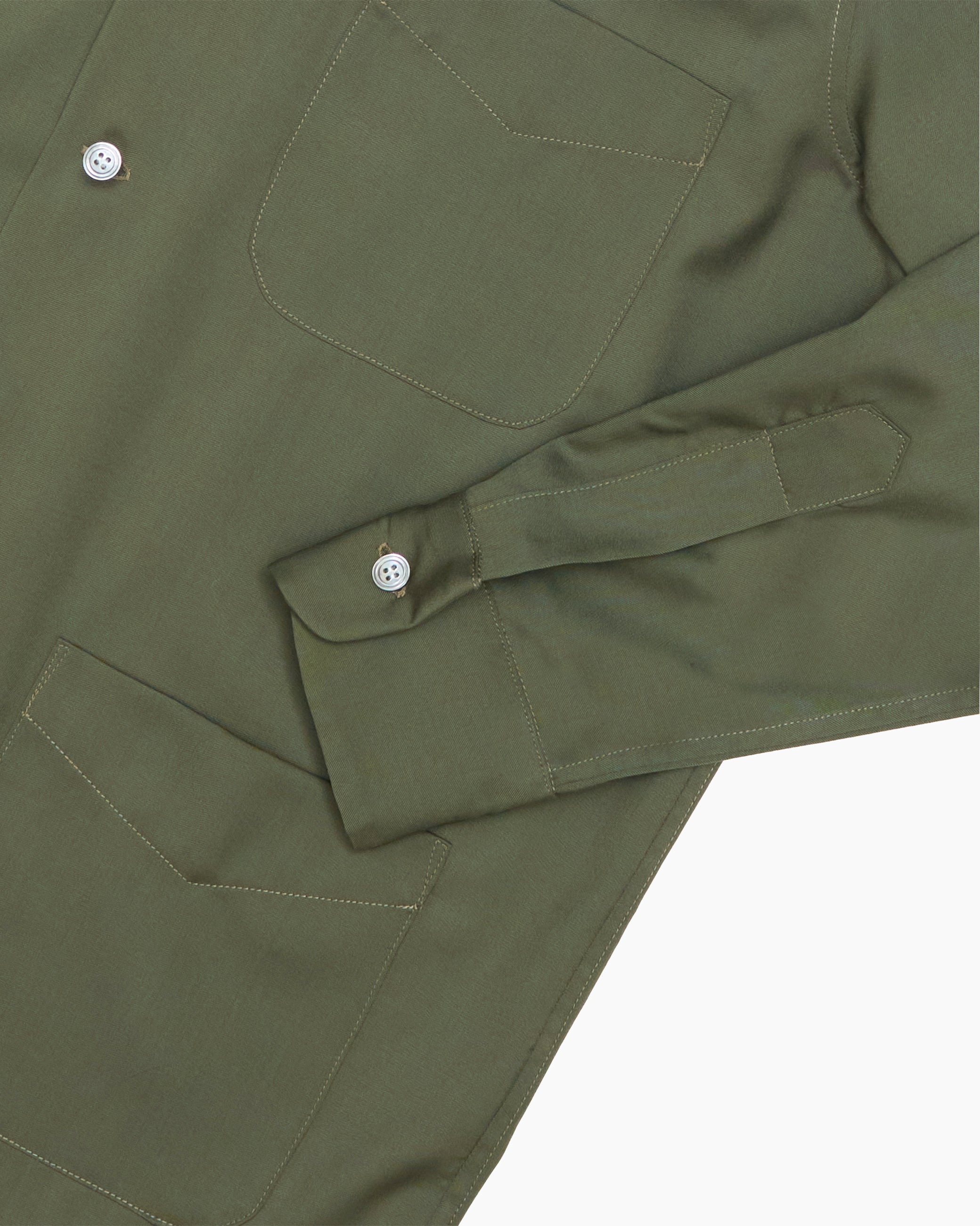 Olive Holland & Sherry Tropical Wool Camp Collar Overshirt – JOHN