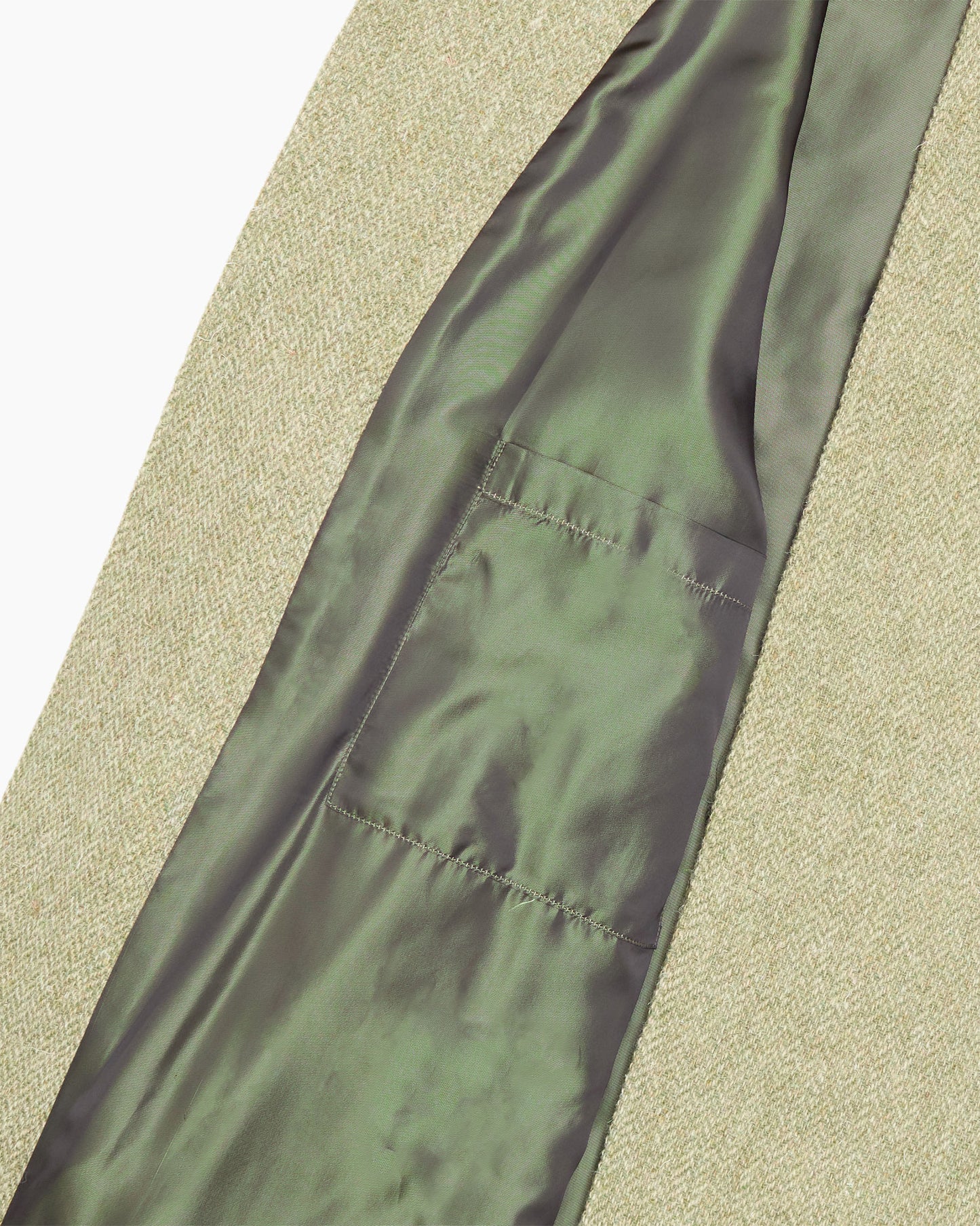 Archive Celadon Green Parquet Tweed Overcoat