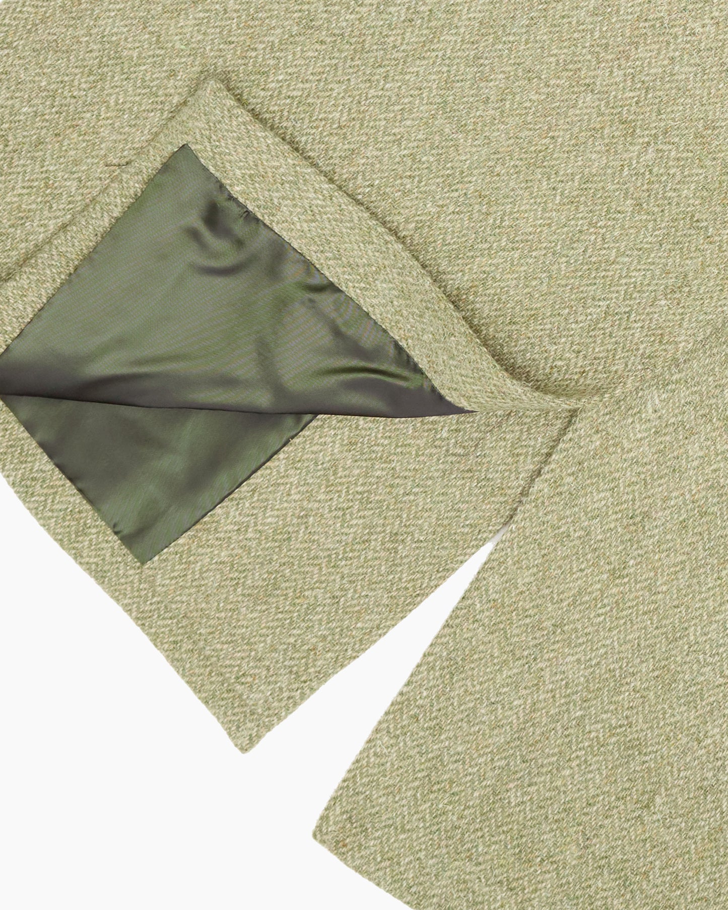 Archive Celadon Green Parquet Tweed Overcoat