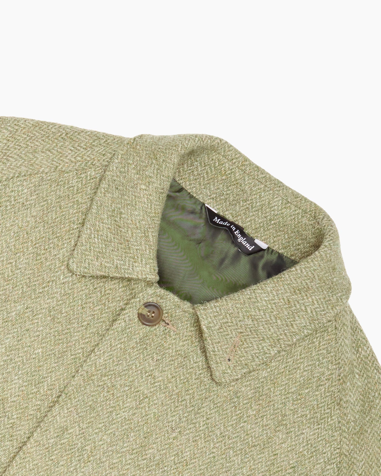 Archive Celadon Green Parquet Tweed Overcoat