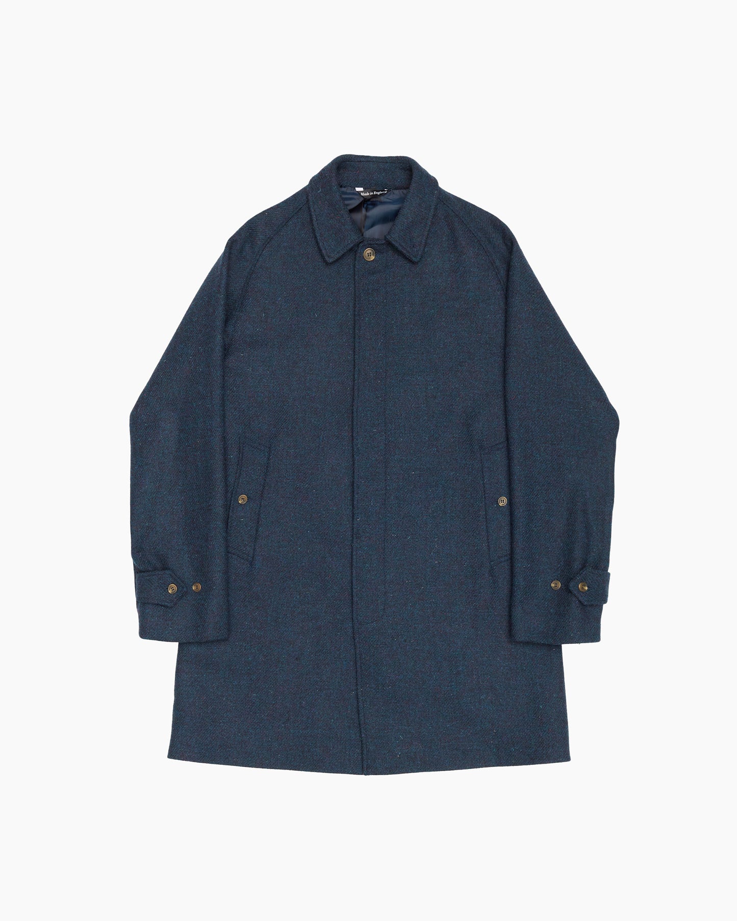 Petrol Blue Harris Tweed Overcoat