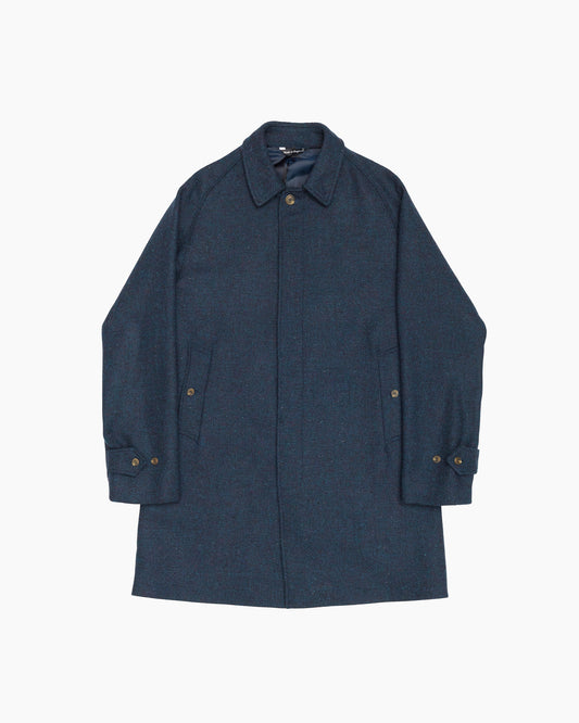 Petrol Blue Harris Tweed Overcoat