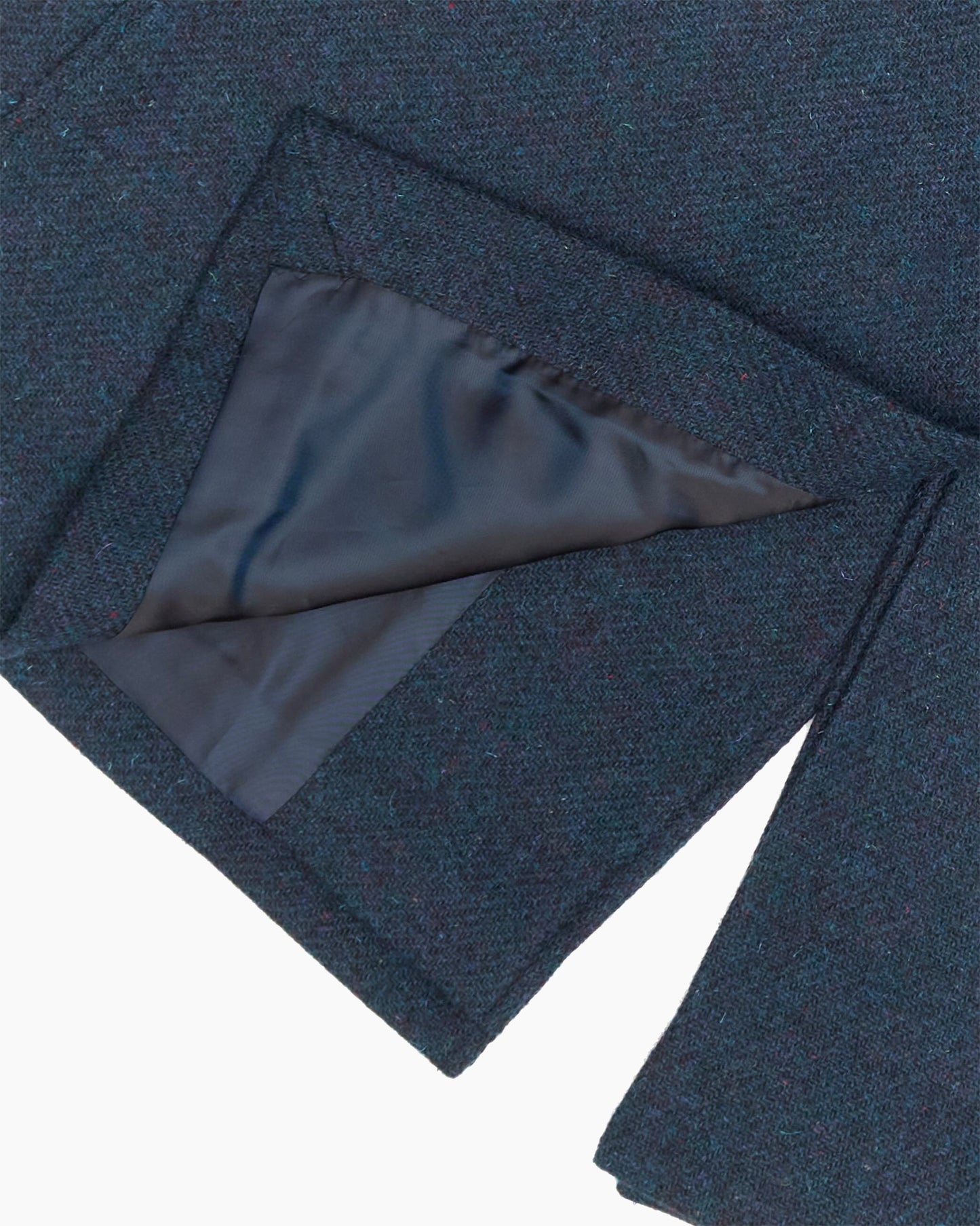 Petrol Blue Harris Tweed Overcoat