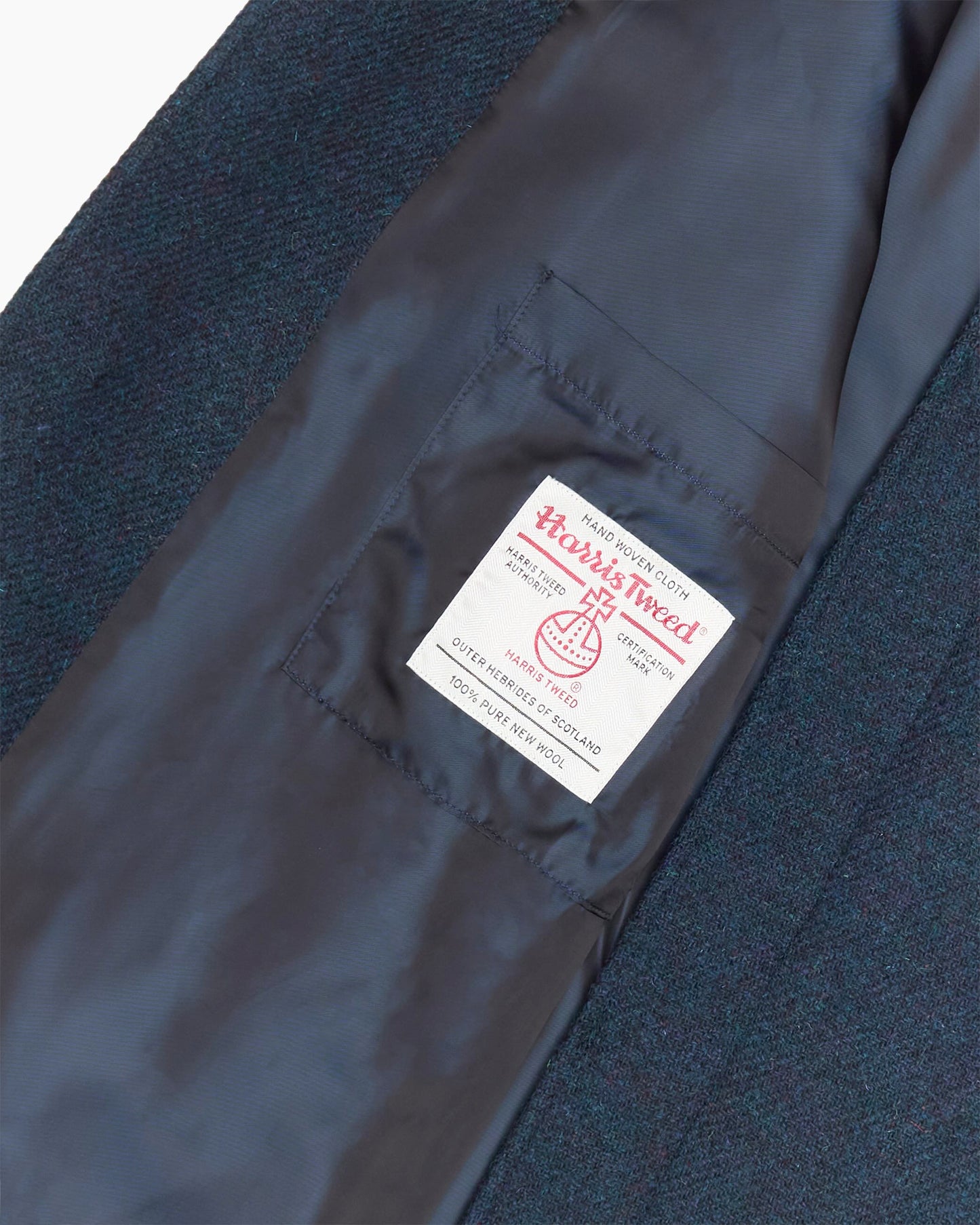 Petrol Blue Harris Tweed Overcoat