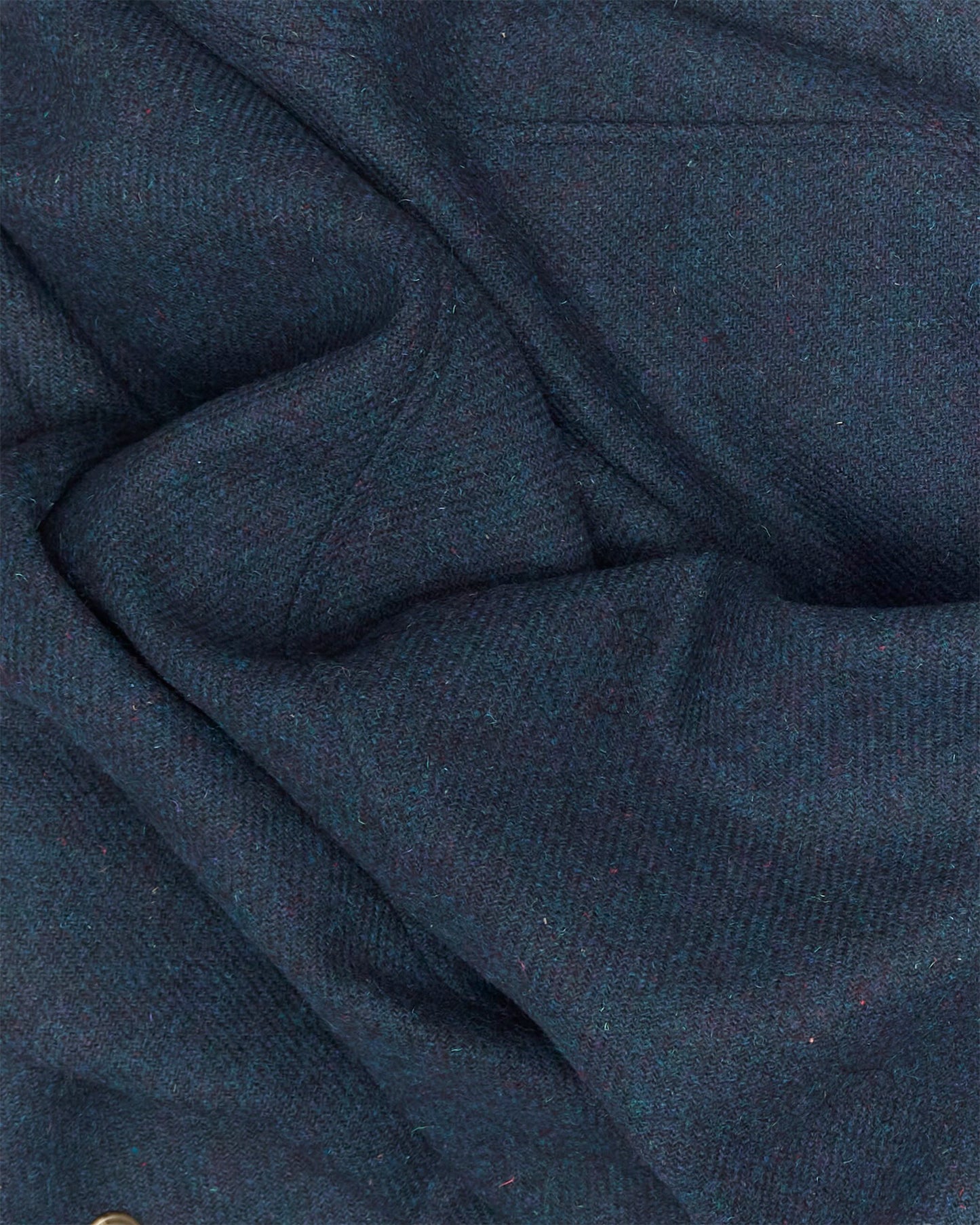 Full Length Petrol Blue Harris Tweed Overcoat