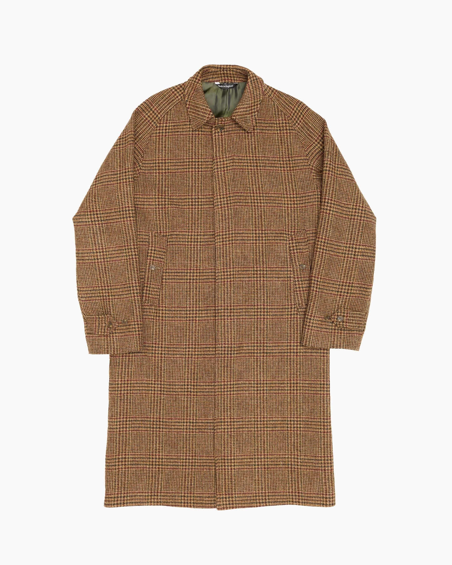 Full Length Glen Check Abraham Moon Overcoat