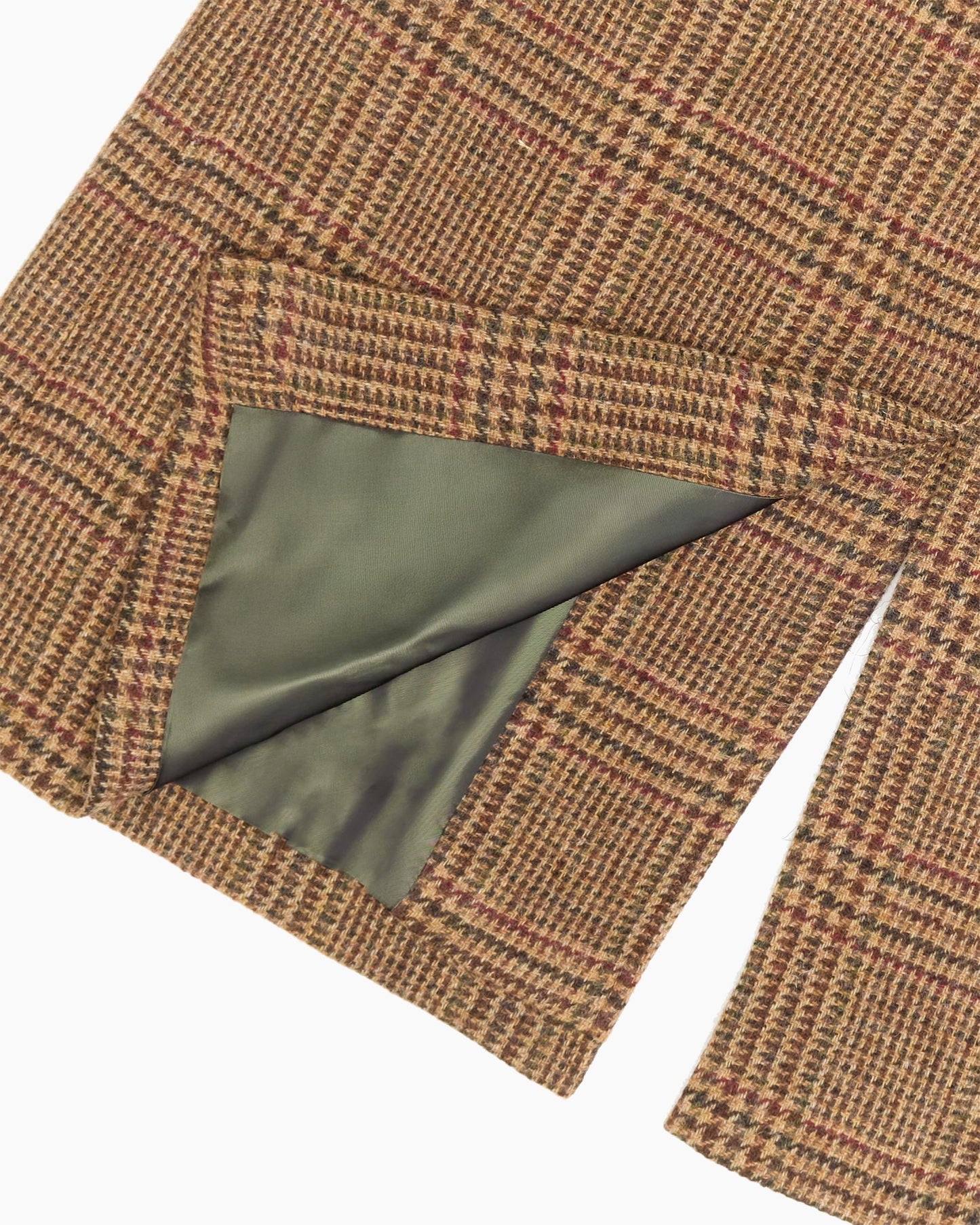 Full Length Glen Check Abraham Moon Overcoat