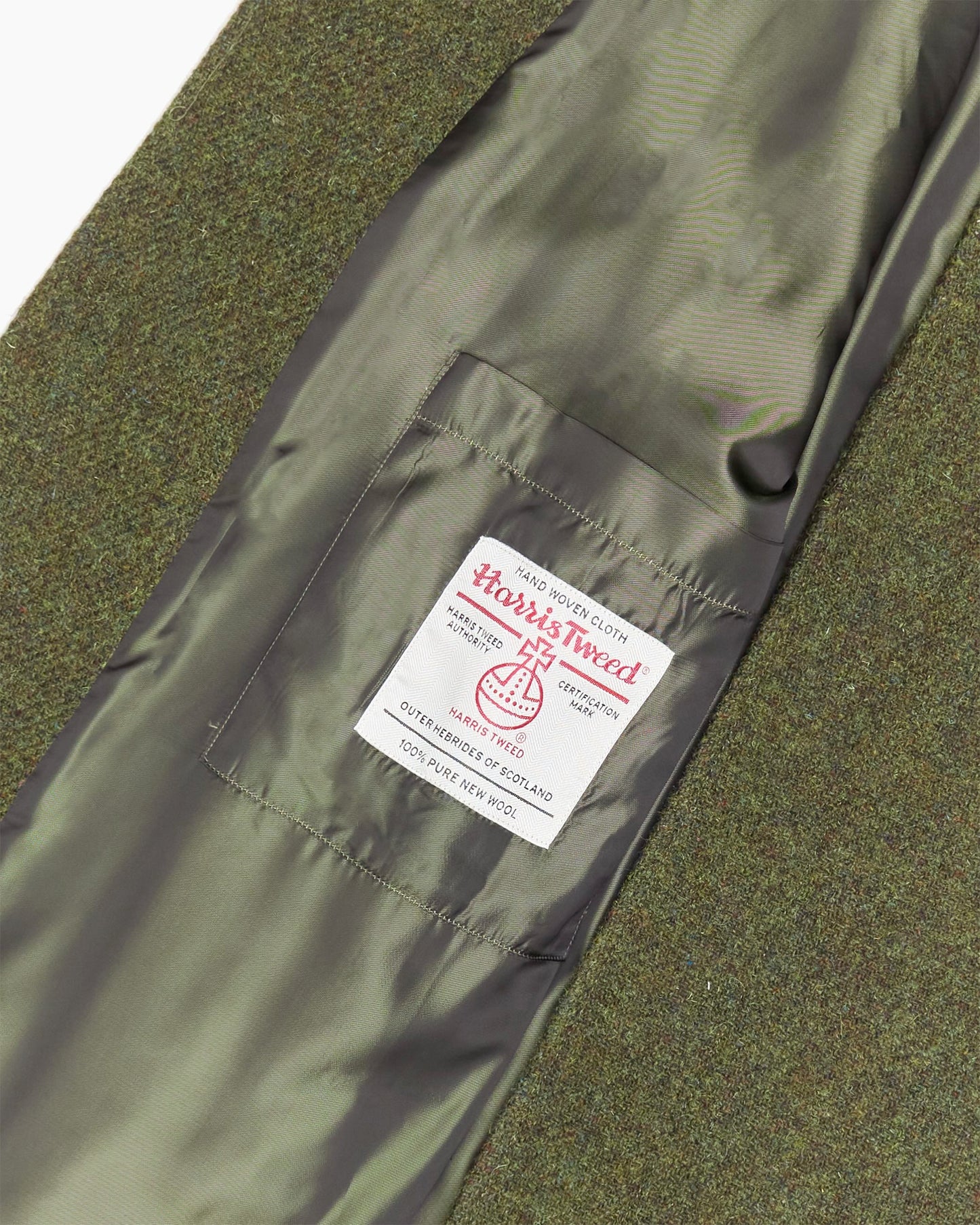 Full Length Green Harris Tweed Overcoat