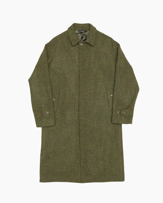 Full Length Green Harris Tweed Overcoat