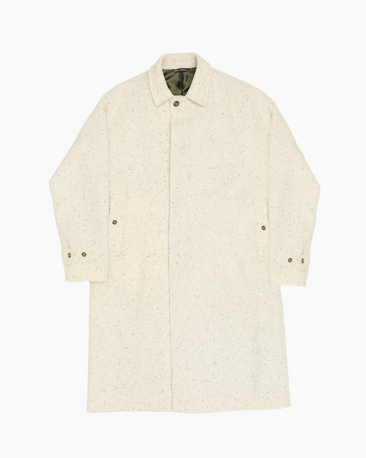 Full Length Vanilla Cream Harris Tweed Overcoat