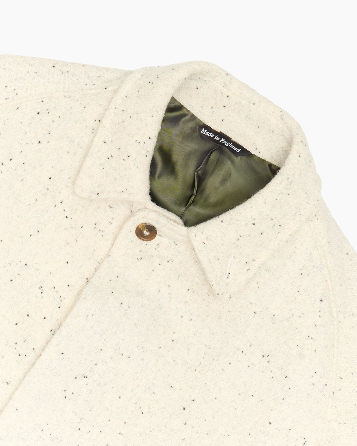 Full Length Vanilla Cream Harris Tweed Overcoat