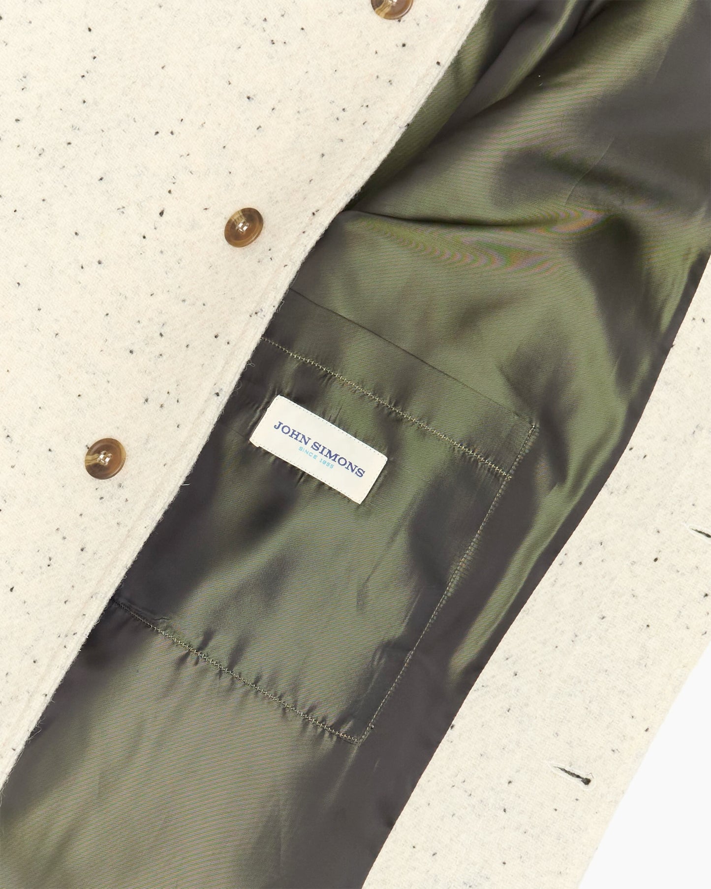 Full Length Vanilla Cream Harris Tweed Overcoat