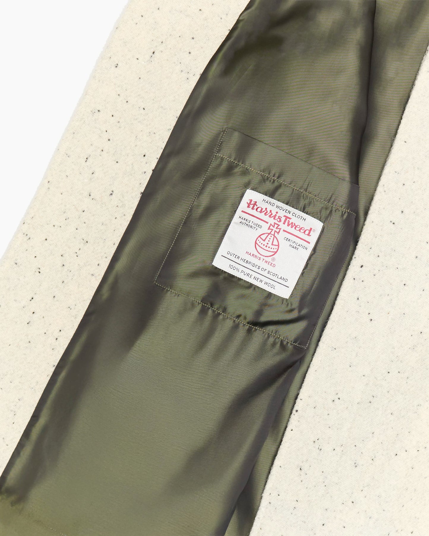 Full Length Vanilla Cream Harris Tweed Overcoat