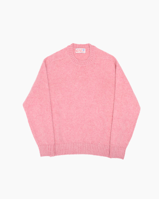 Pink Melange Brushed Shetland Knit Jumper