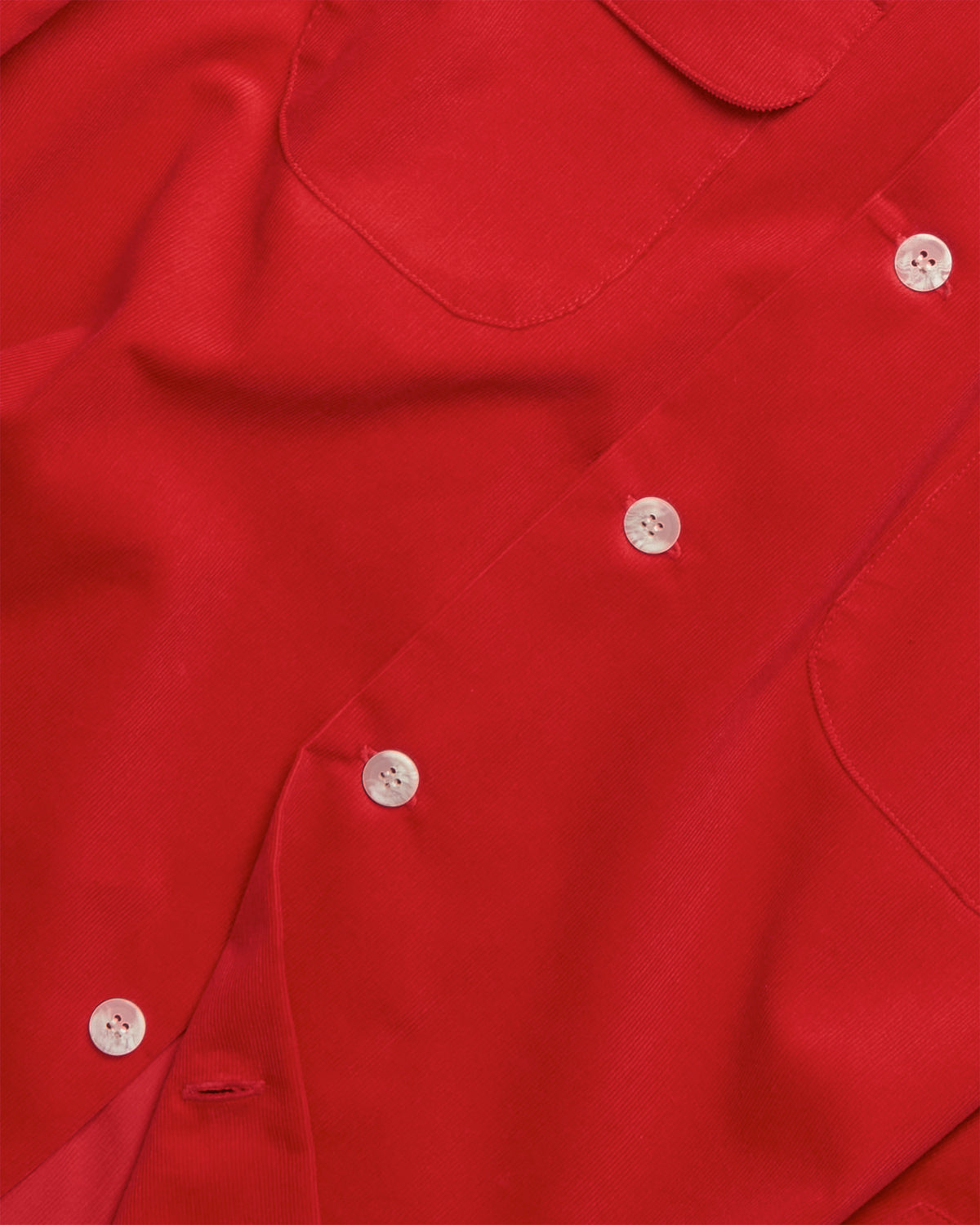 Red Corduroy Camp Collar Overshirt
