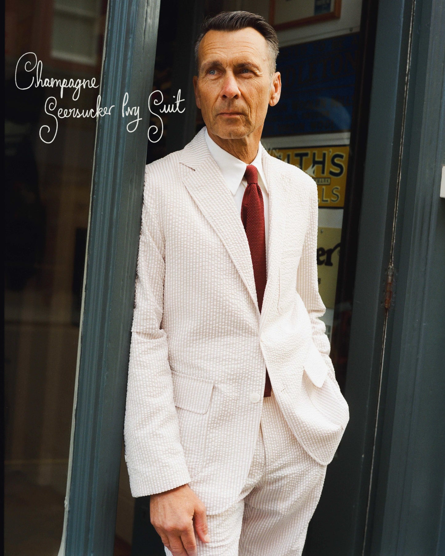 Champagne Stripe Seersucker Ivy Jacket