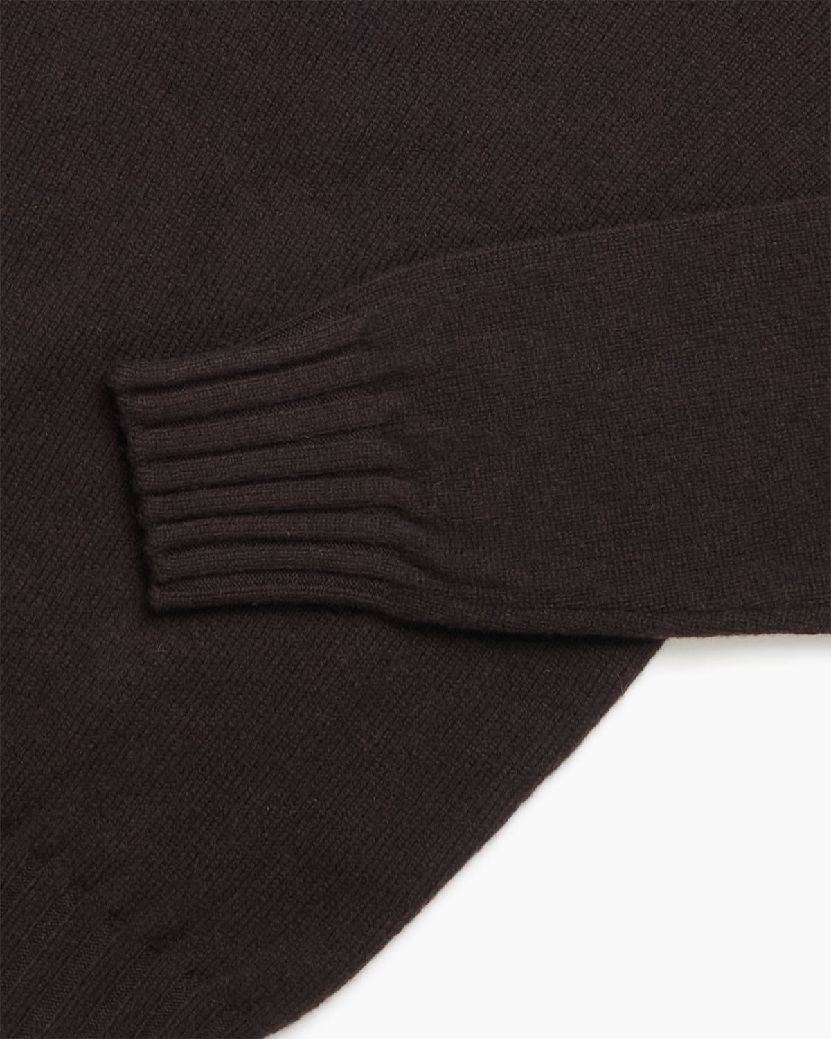 Brown Knit Shetland Polo Jumper