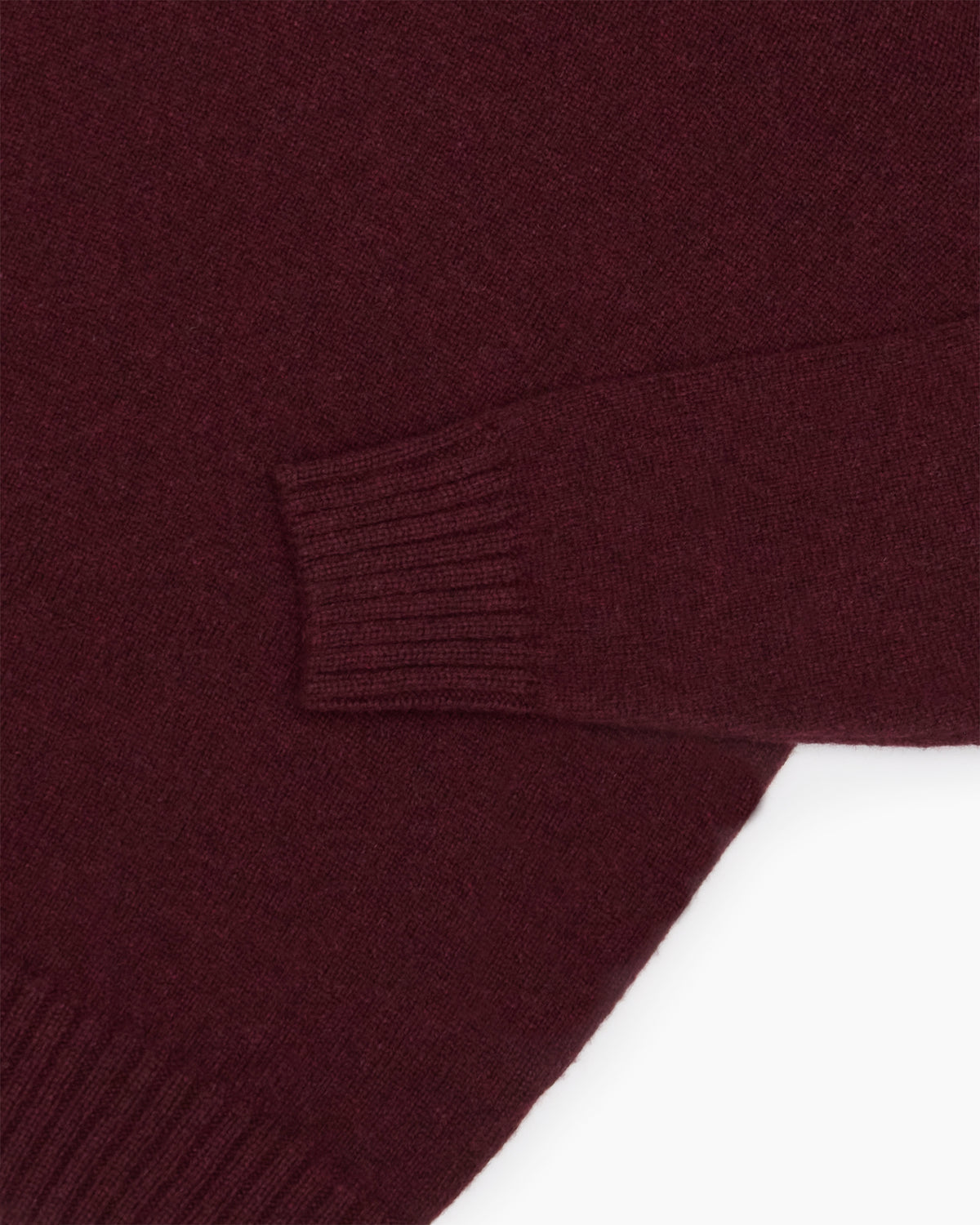 Burgundy Knit Shetland Fly Polo Jumper