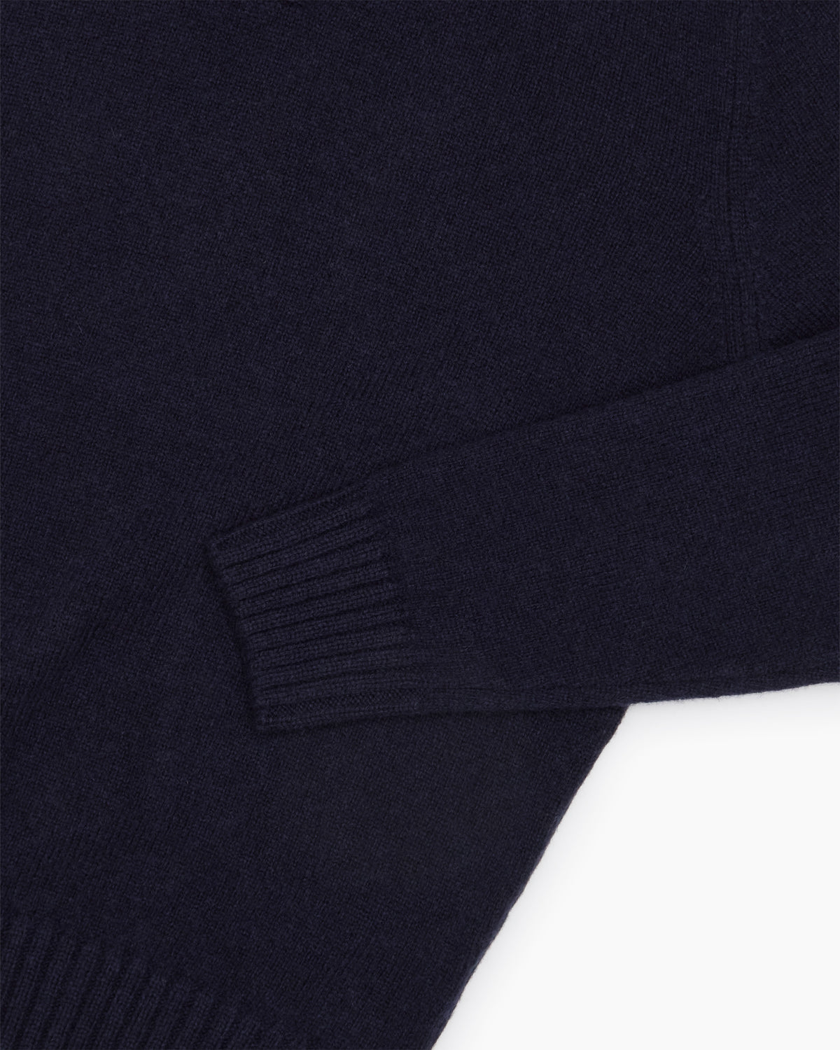 Navy Knit Shetland Fly Polo Jumper