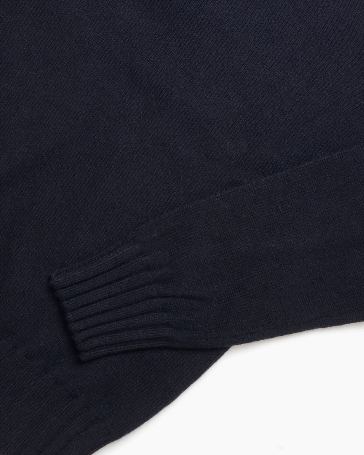 Navy Knit Shetland Polo Jumper