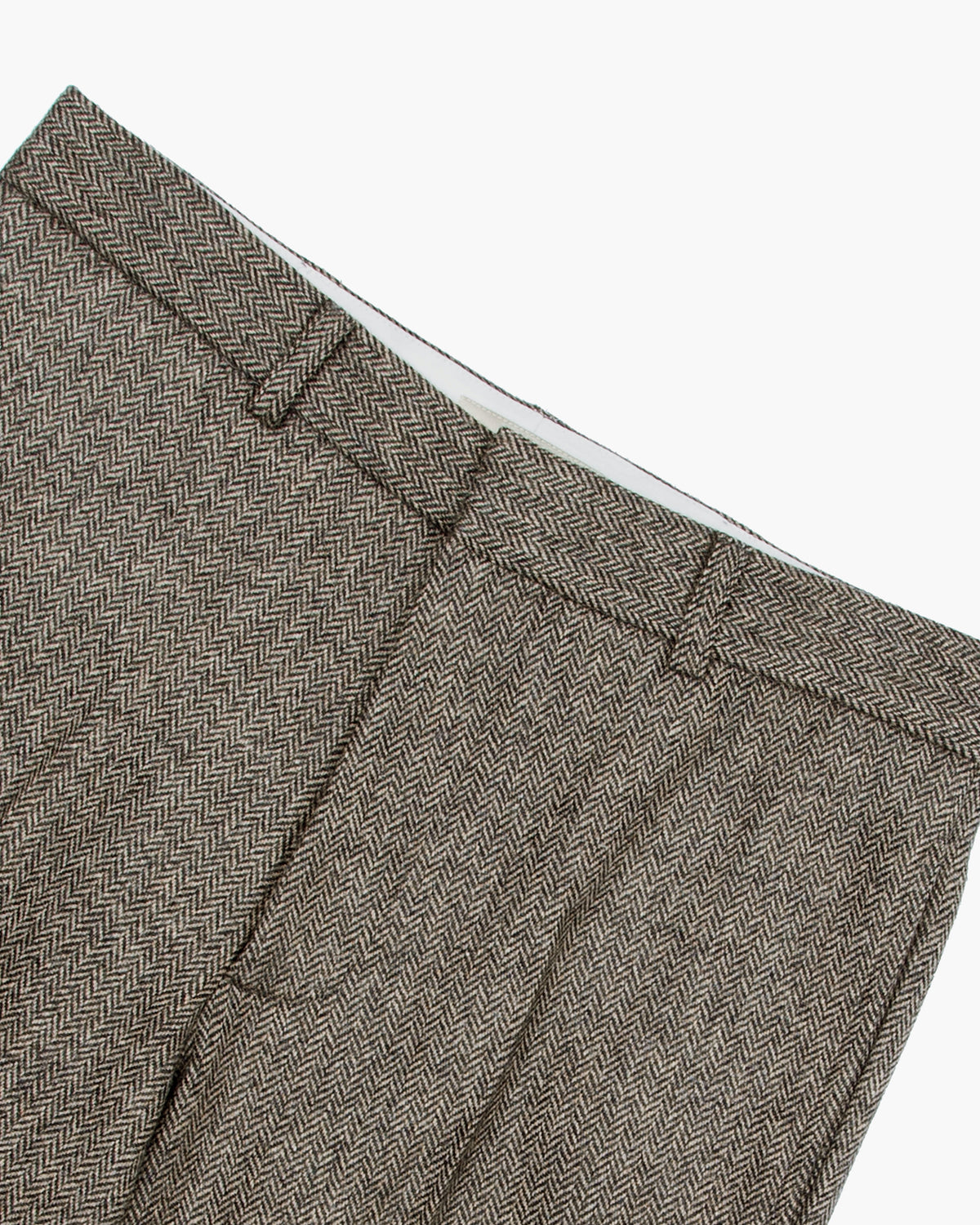 Taupe Herringbone Merino Lambswool Ivy Trouser