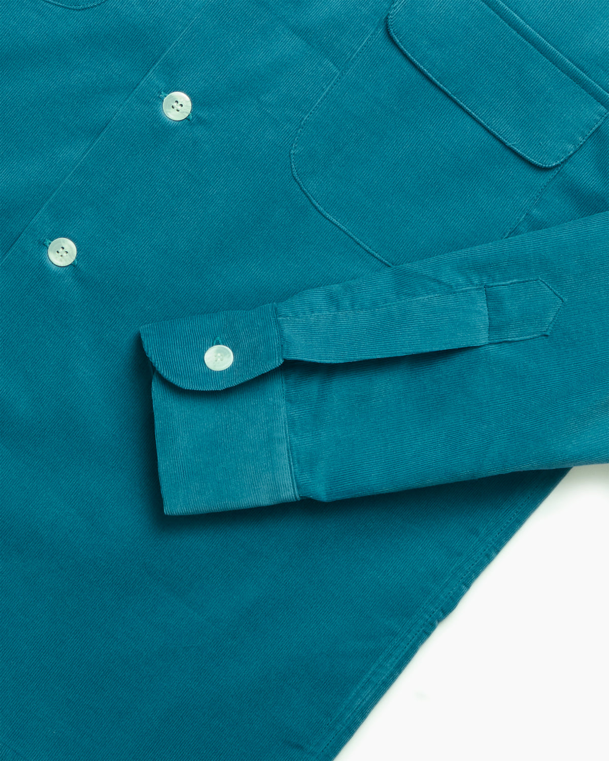 Teal Corduroy Camp Collar Overshirt
