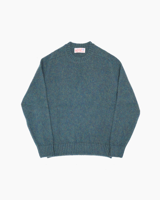 Teal Melange Brushed Shetland Knit Jumper