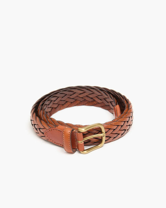 Brown & Brass Woven Belt