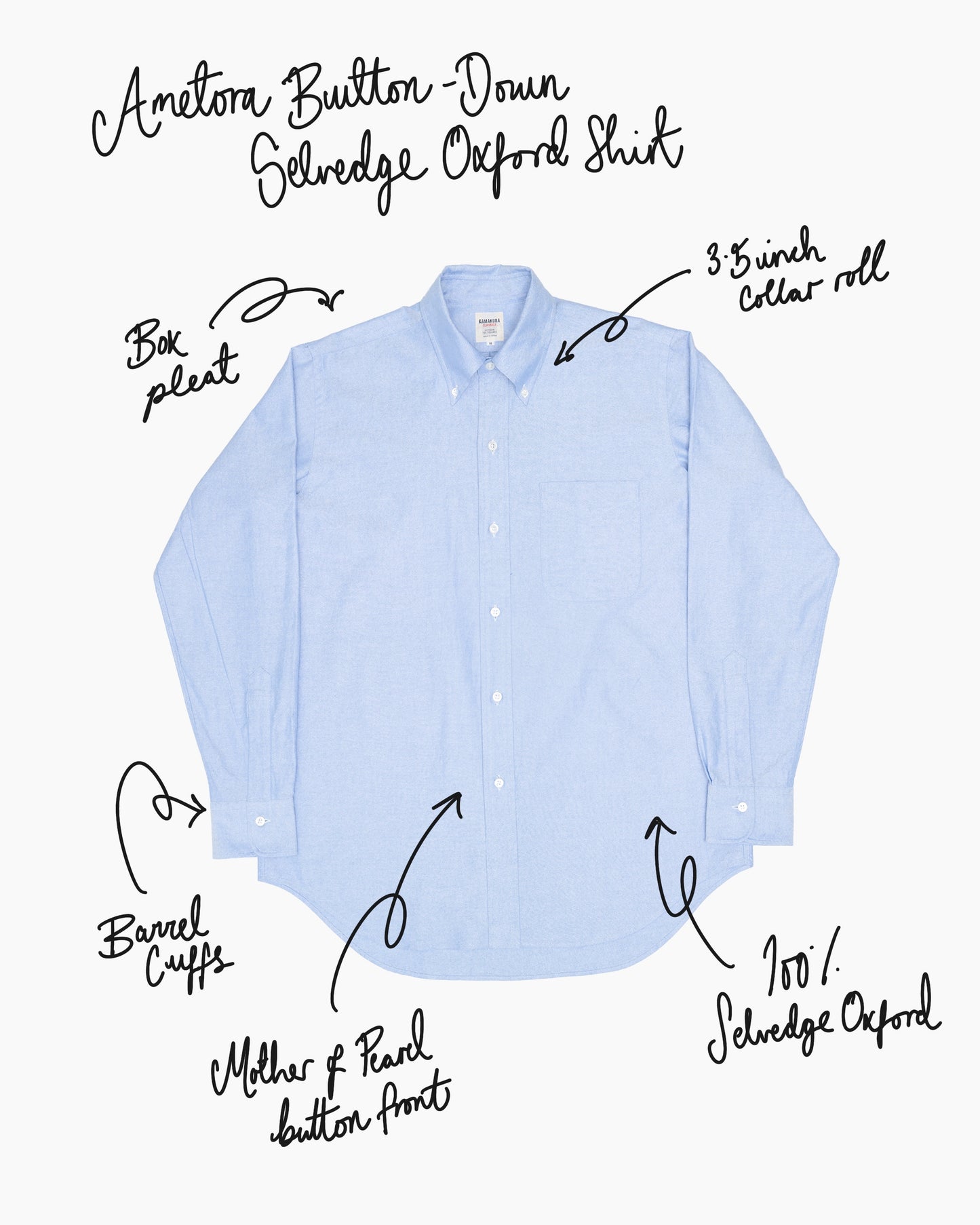 Blue Ametora Button-Down Selvedge Oxford Shirt