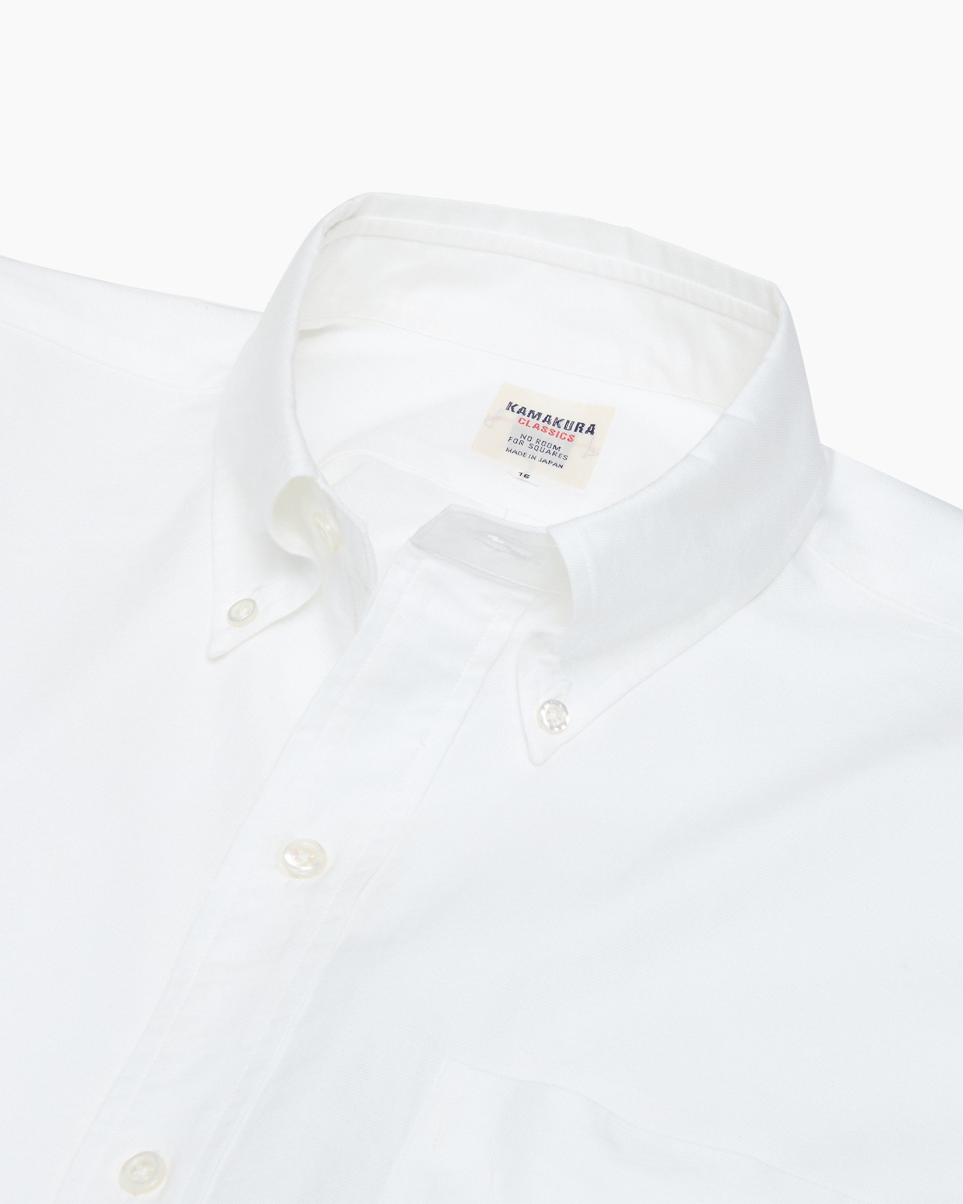 kamakura dress shirts White Ametora Button-Down Selvedge Oxford Shirt – JOHN SIMONS