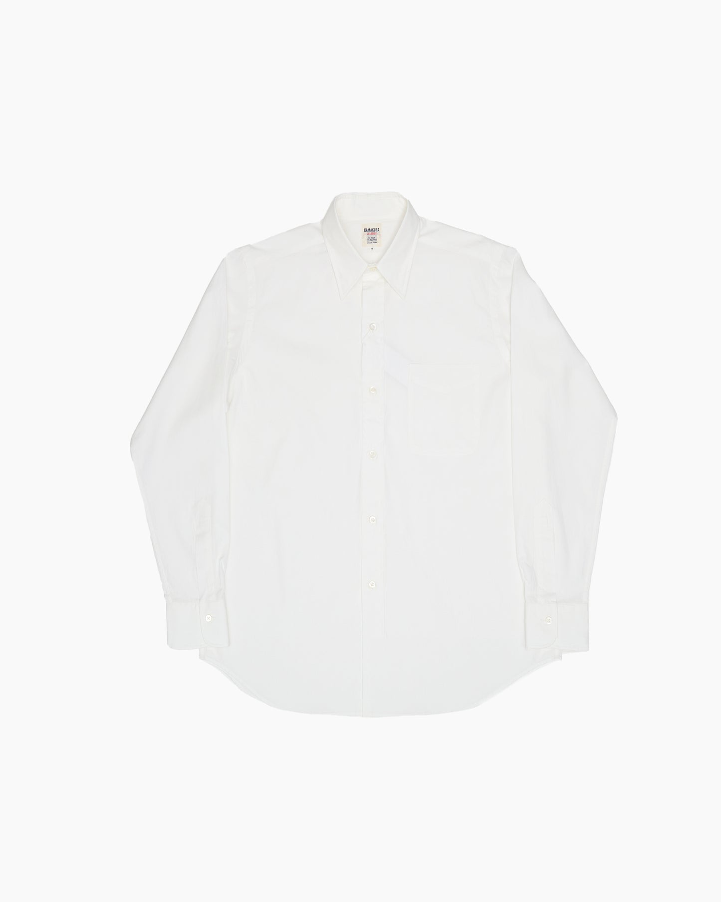White Ametora Straight Collar Selvedge Poplin Shirt