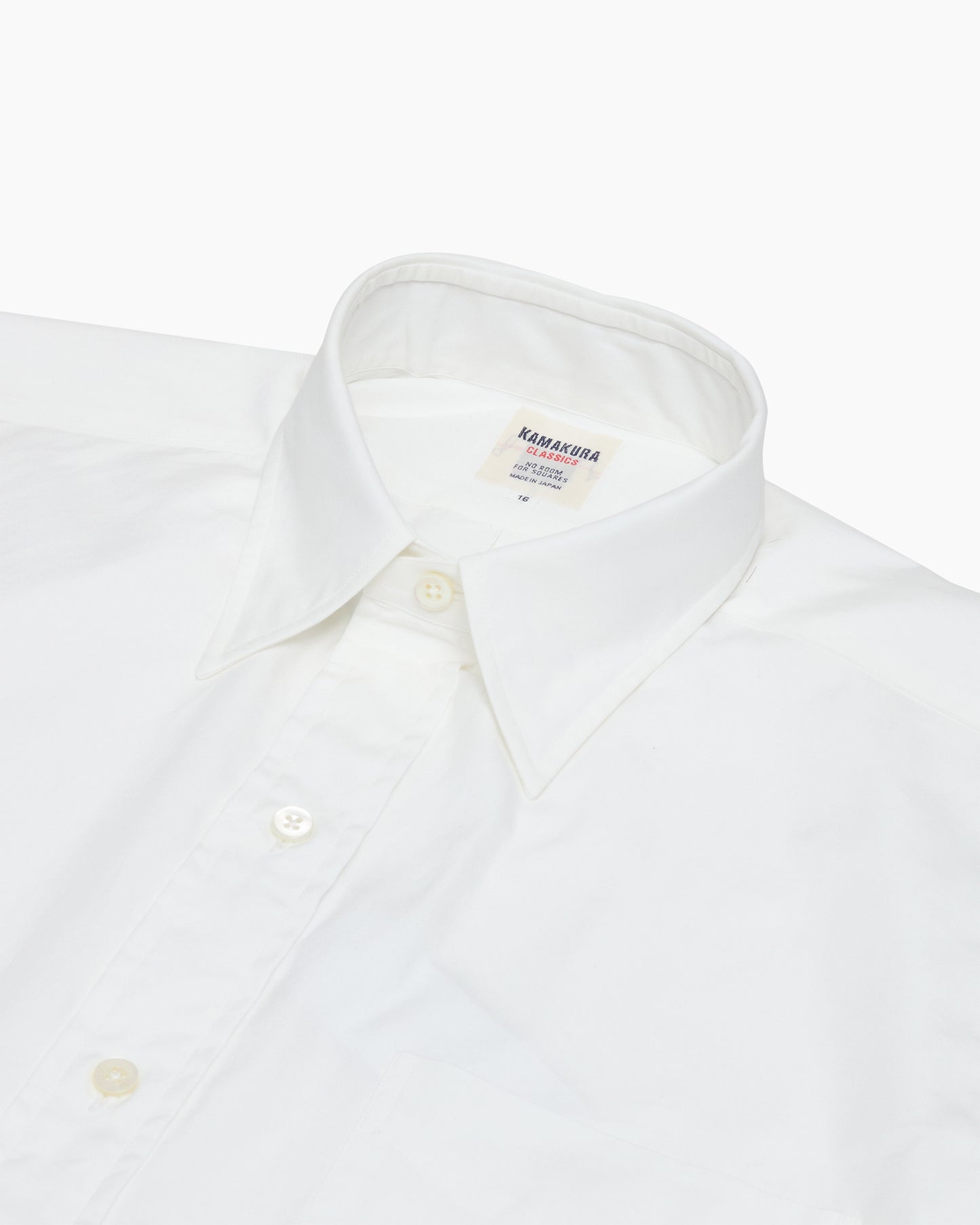 White Ametora Straight Collar Selvedge Poplin Shirt