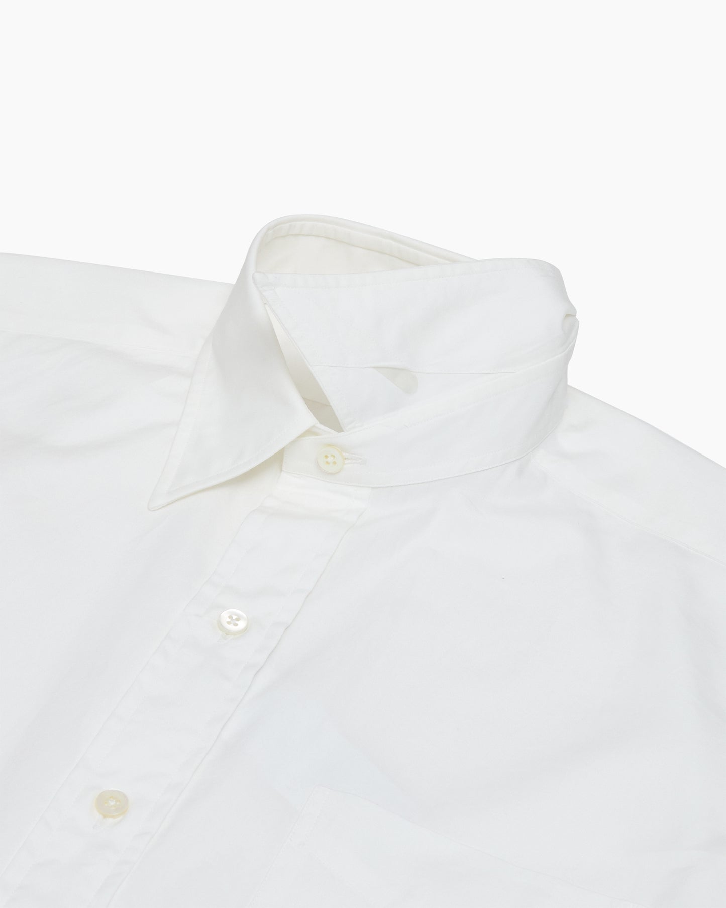 White Ametora Straight Collar Selvedge Poplin Shirt
