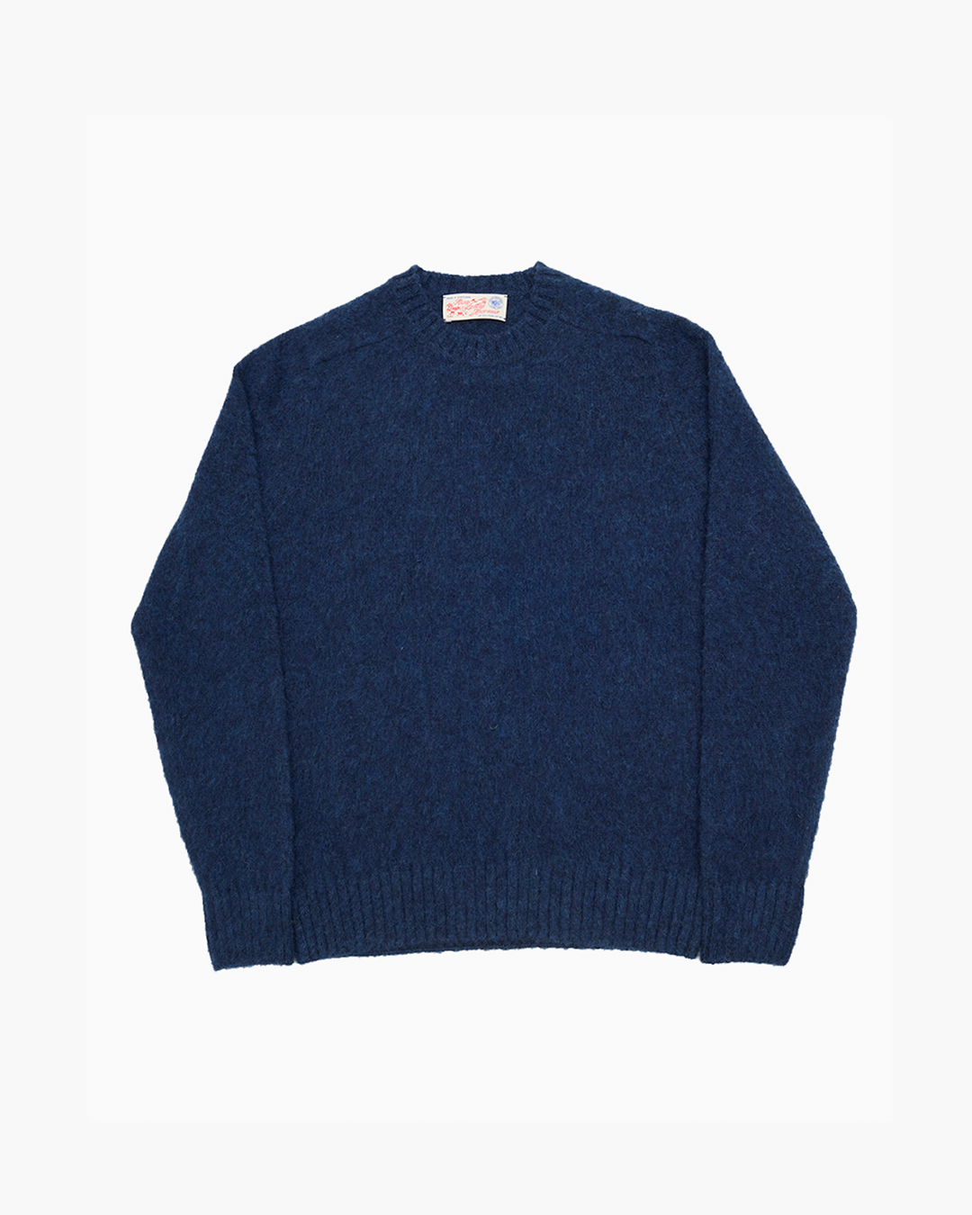 Navy Brushed Shetland Crew Neck