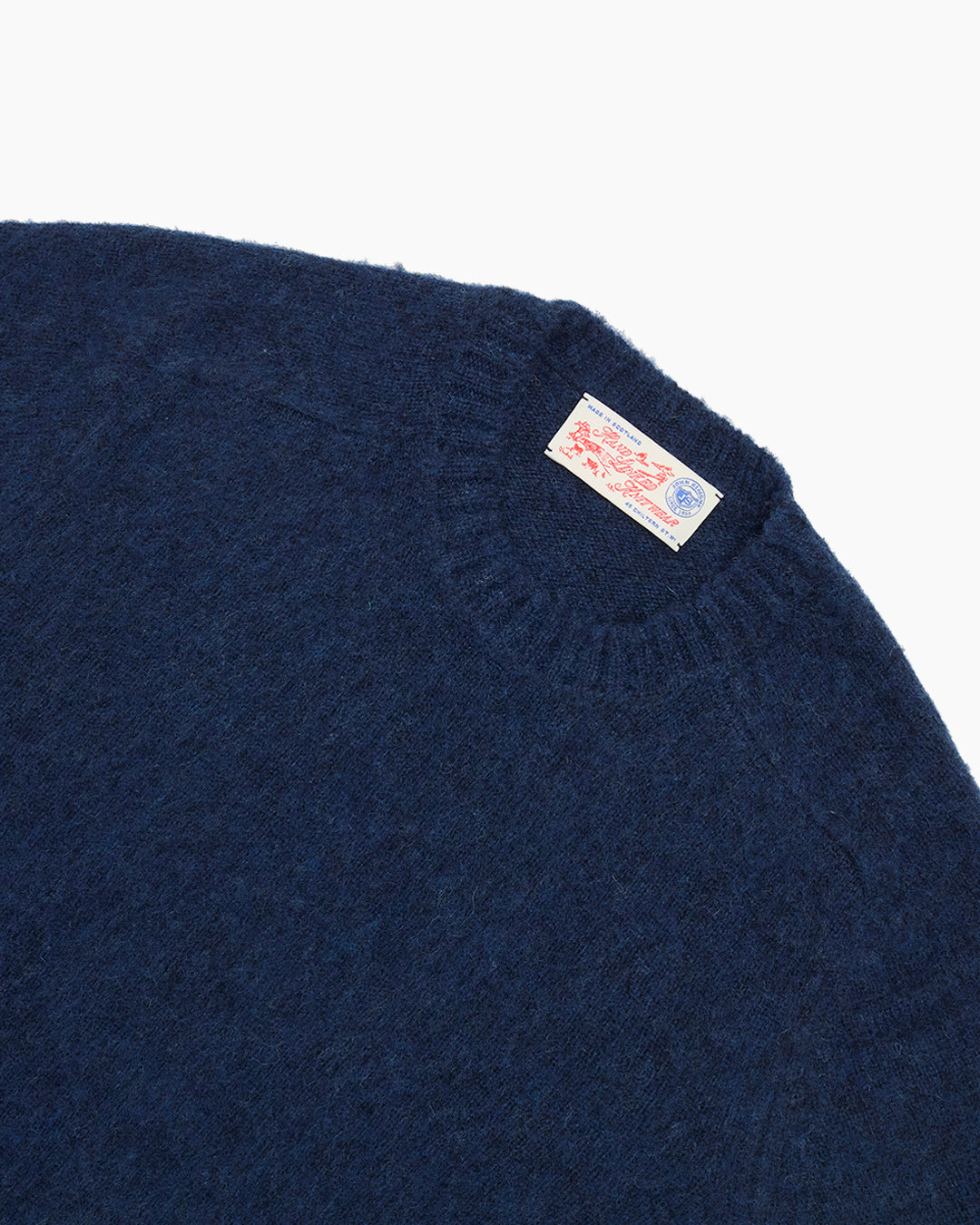 Navy Brushed Shetland Crew Neck