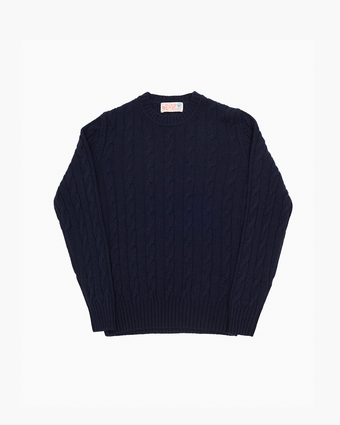 Navy Cable Knit Crewneck