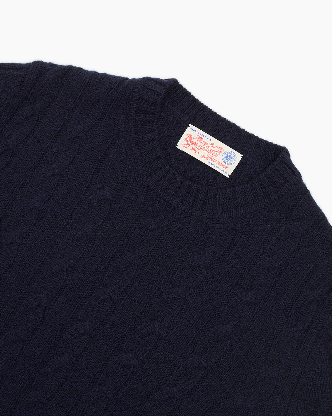 Navy Cable Knit Crewneck