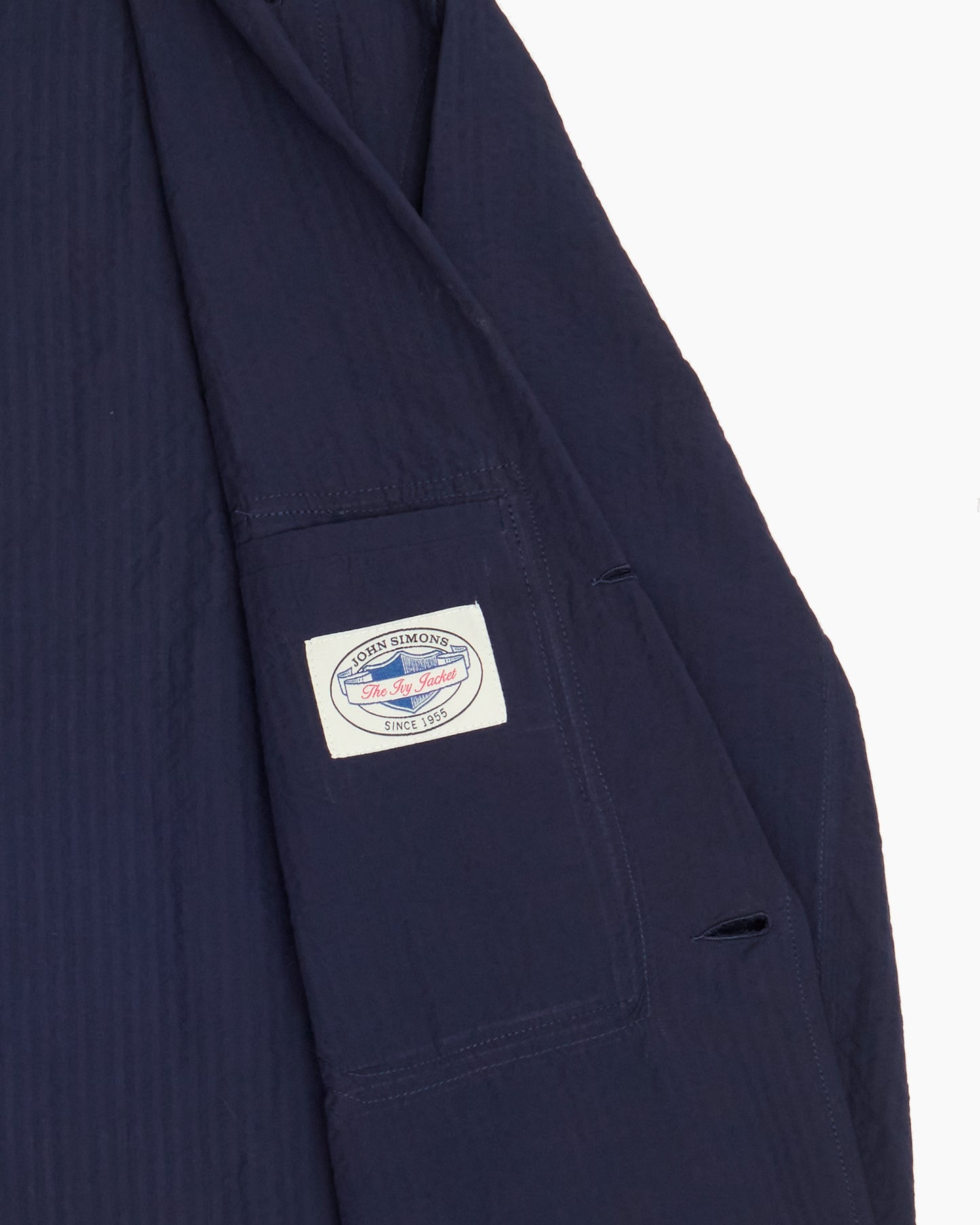 Navy Seersucker Ivy Jacket