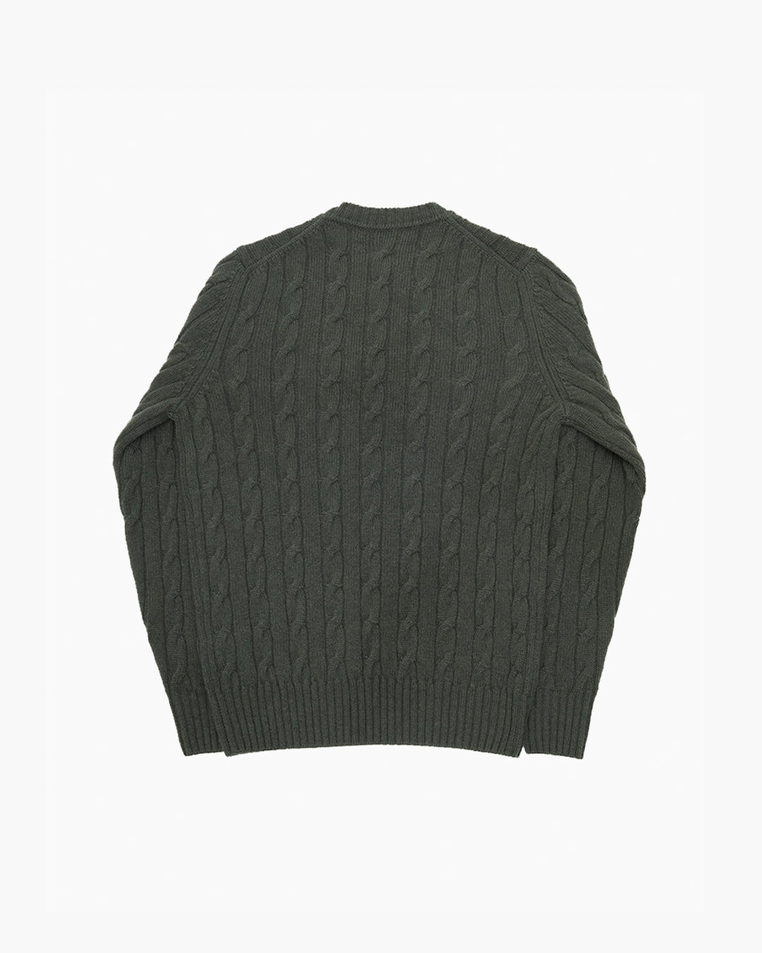 Green Cable Knit Crewneck