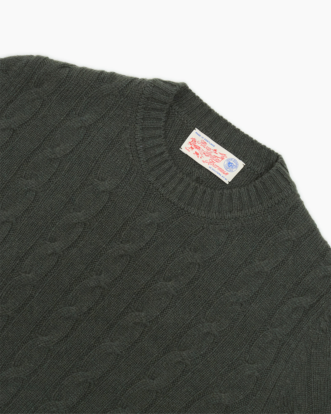 Green Cable Knit Crewneck