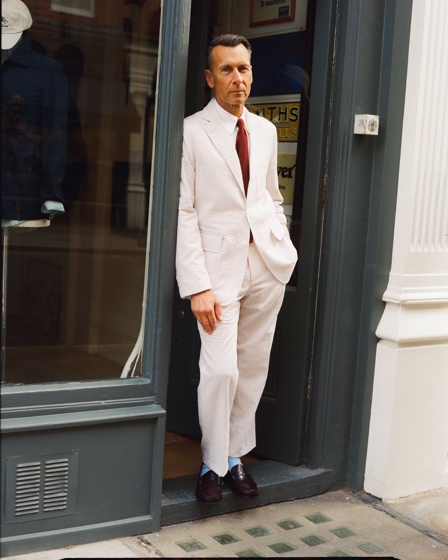 Champagne Stripe Seersucker Ivy Trouser
