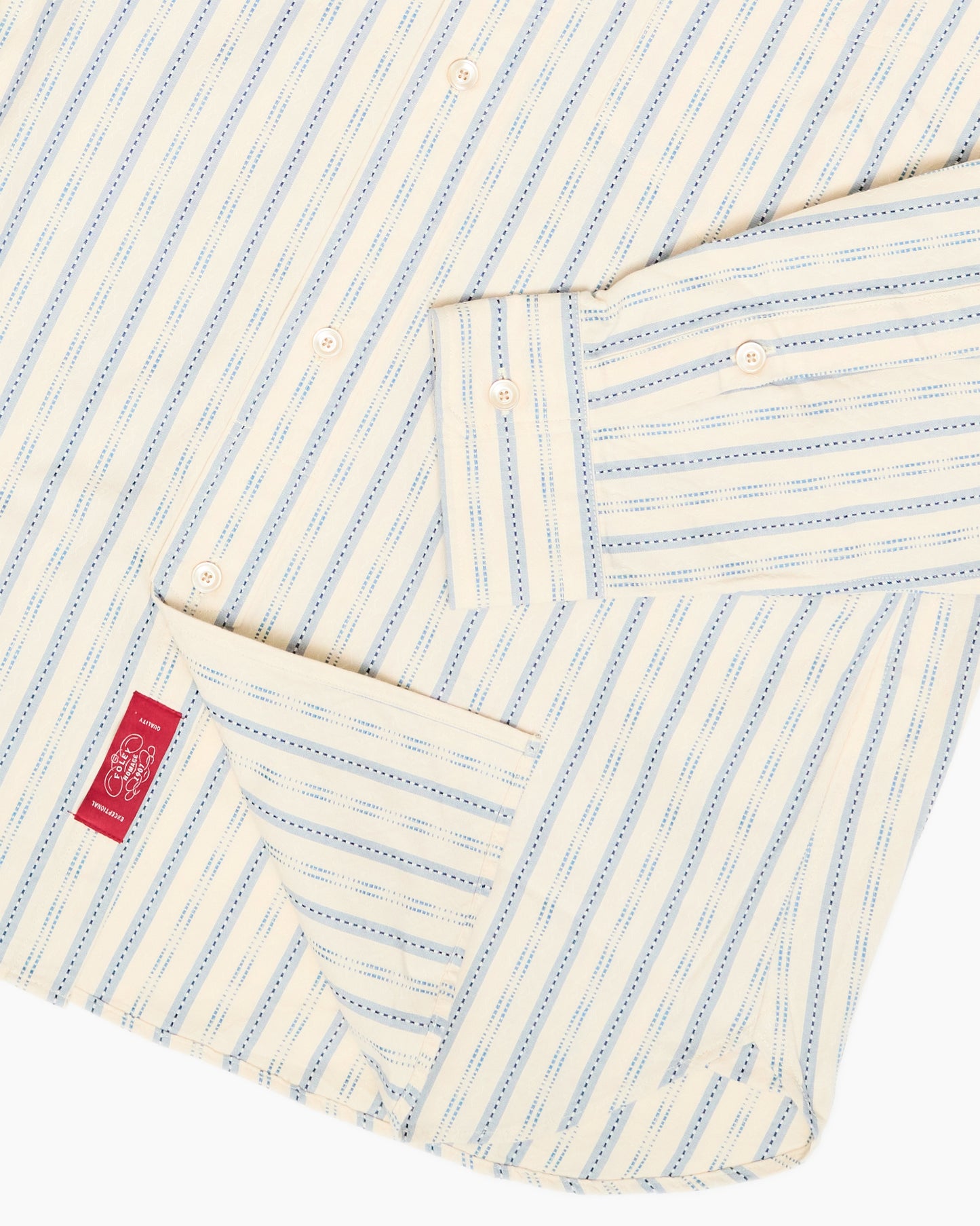 S1020 Beige Striped Work Shirt