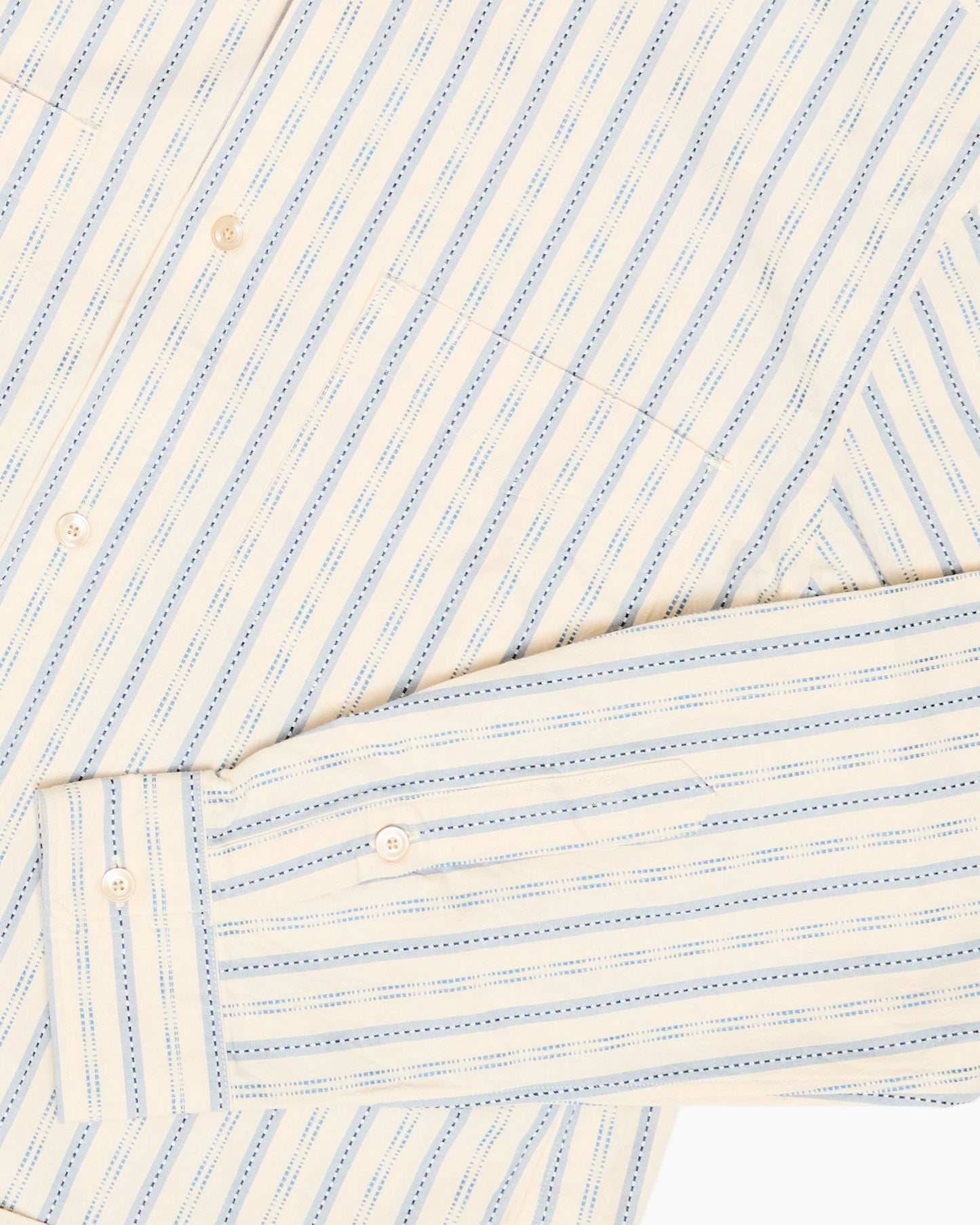 S1020 Beige Striped Work Shirt