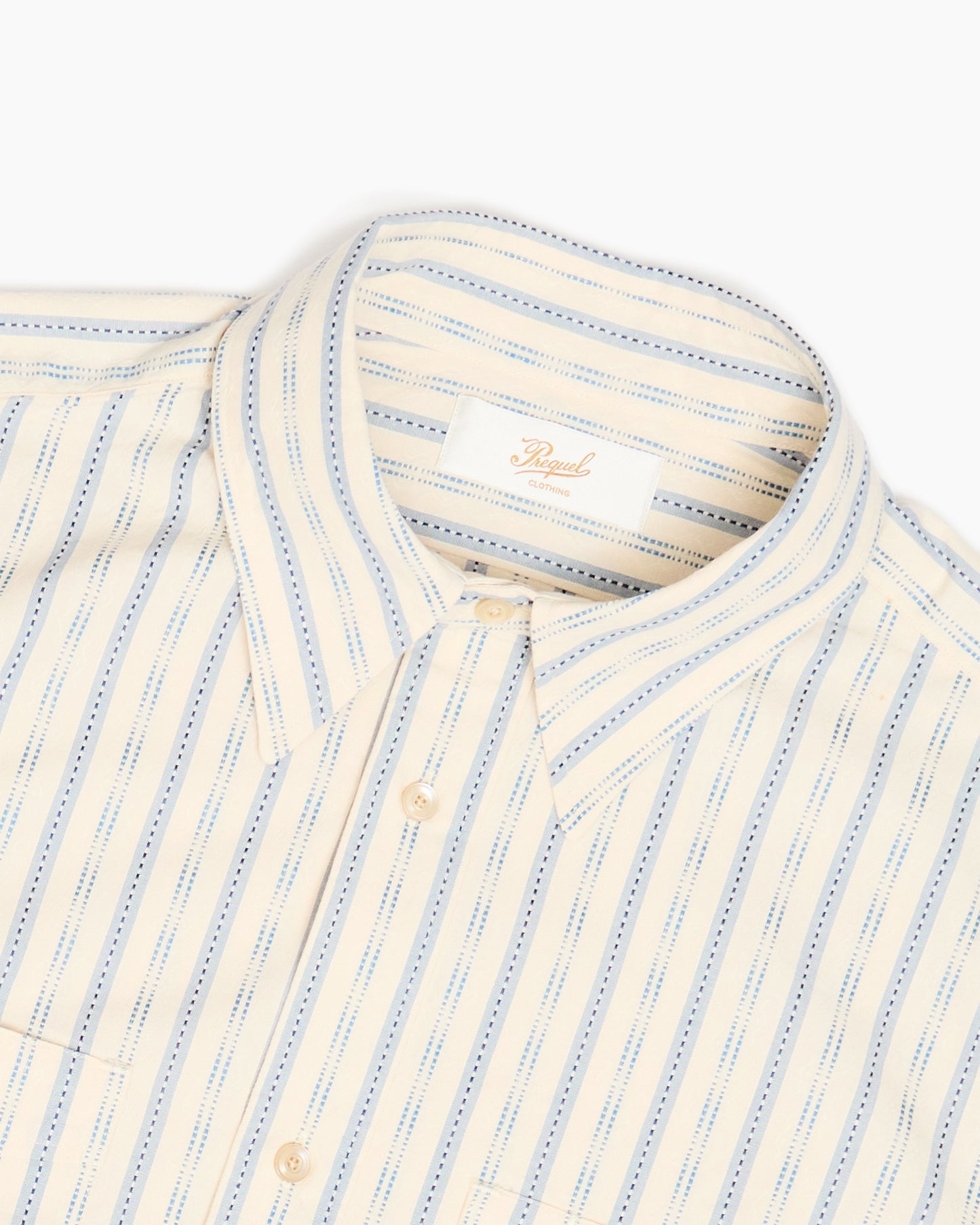 S1020 Beige Striped Work Shirt
